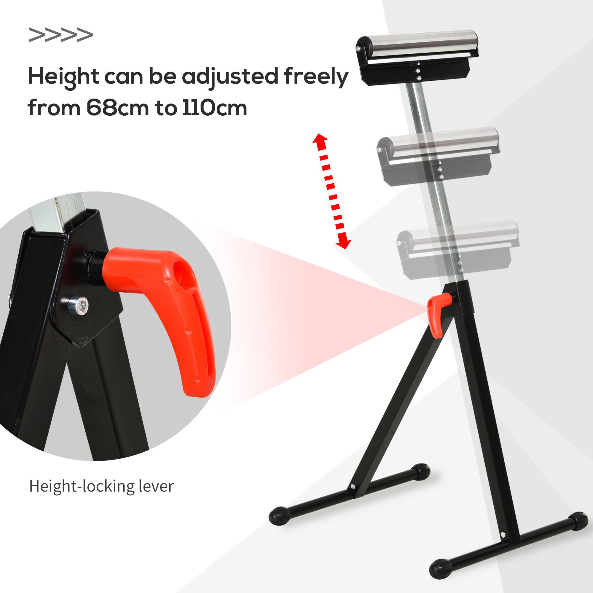 Folding roller stand,material support pedestal with ball