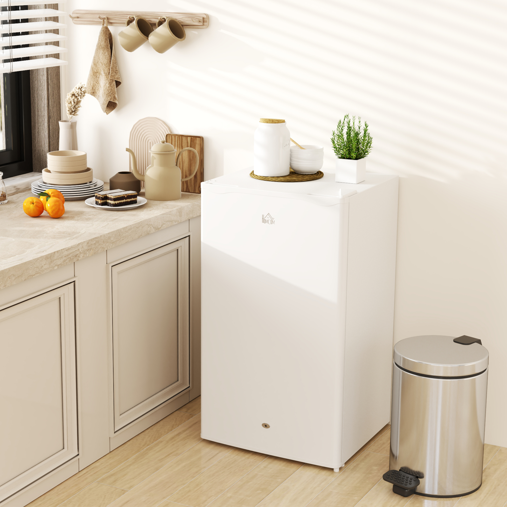 91 Liter Independent Under Table Refrigerator With Lock - White — image 4