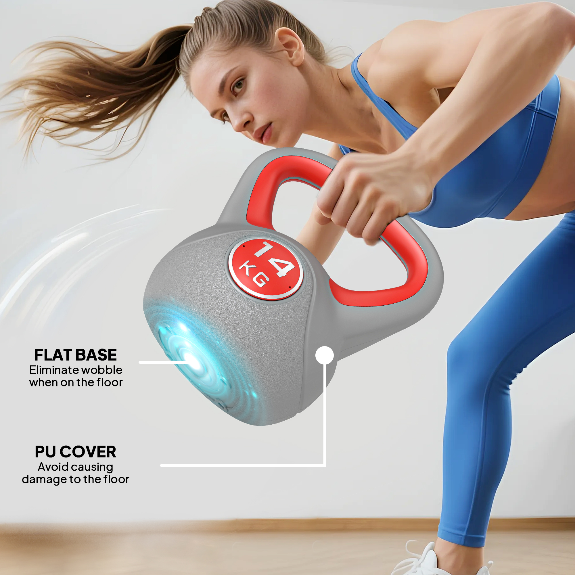 Kettlebell,14kg Kettle Bells With Handle For Home Gym Weight Lifting — image 5