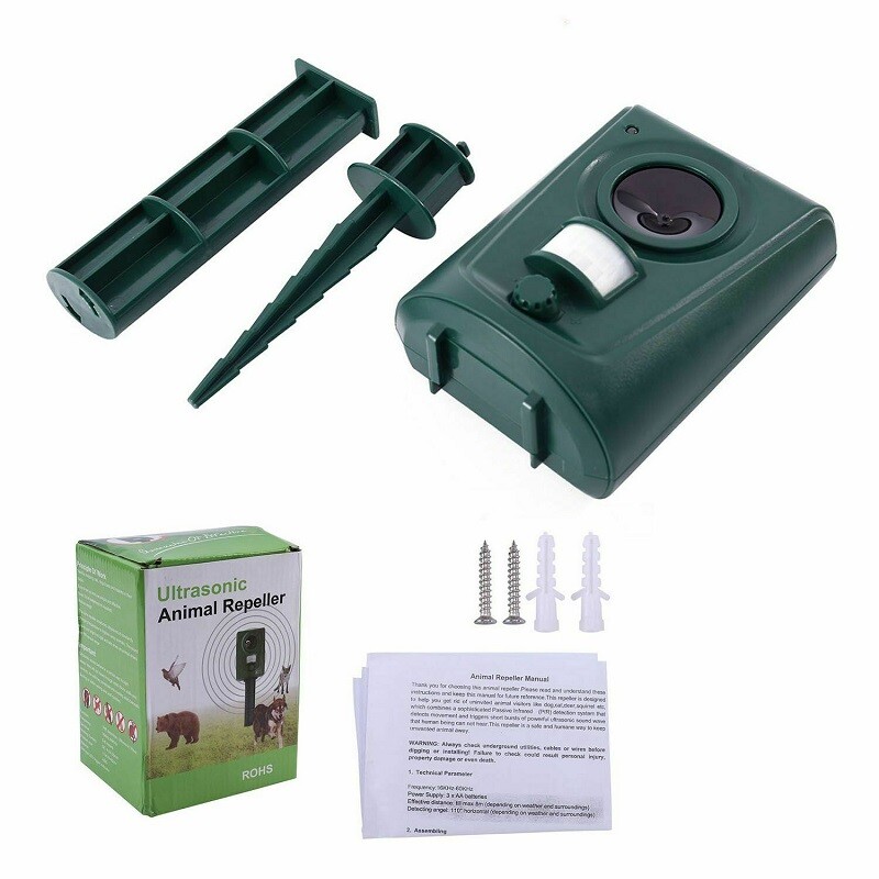 Battery ultrasonic garden deterrent repeller animal bird