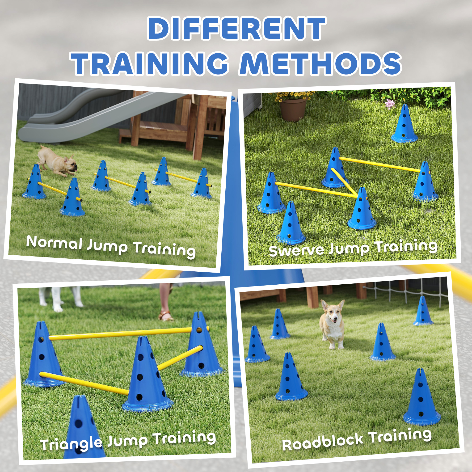 Dog Agility Equipment Set Of Six Cones,Six Poles With Carry Bag,Three-Piece — image 5