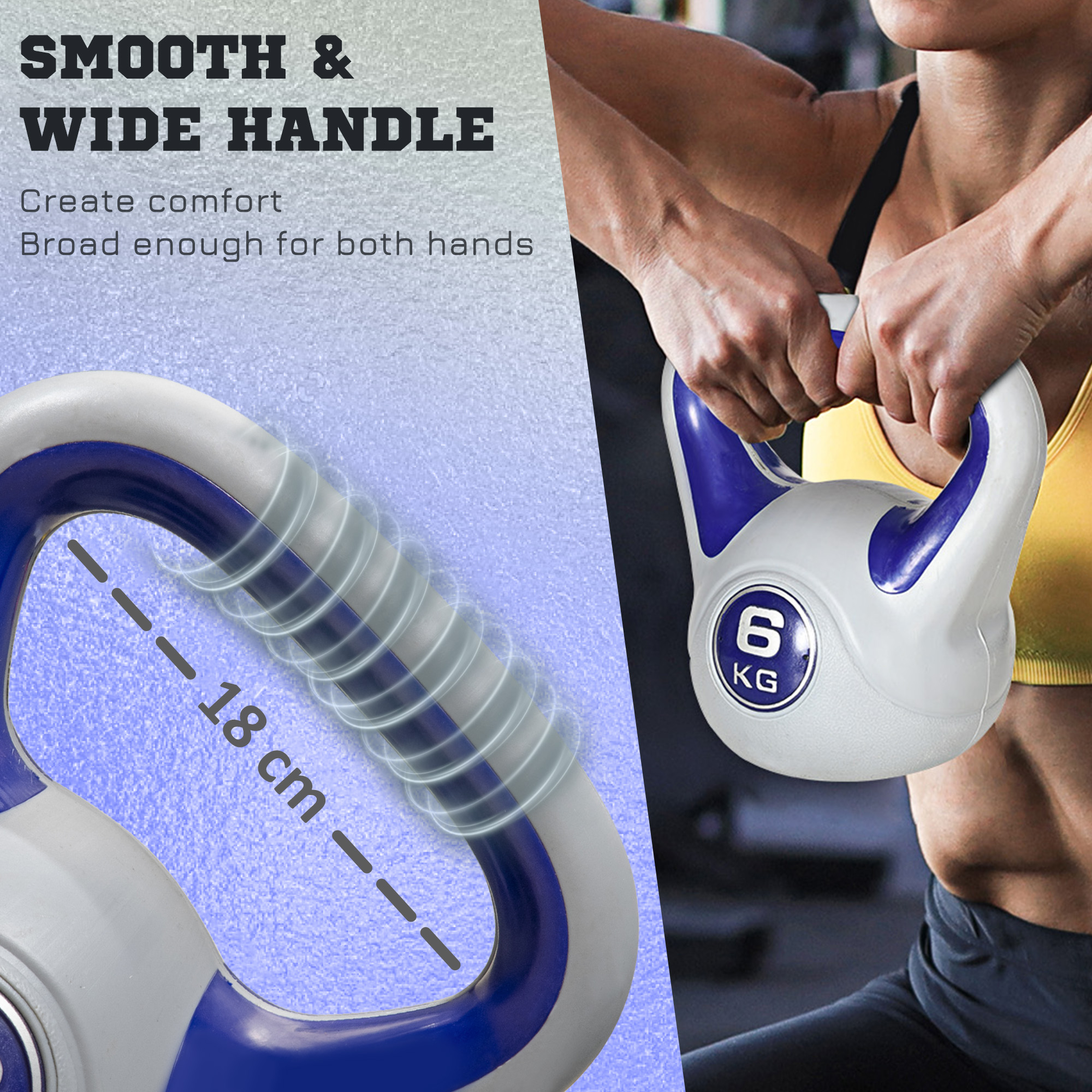 SPORTNOW Kettlebell,6kg Kettle Bells With Handle For Home Gym Weight Lifting — image 4