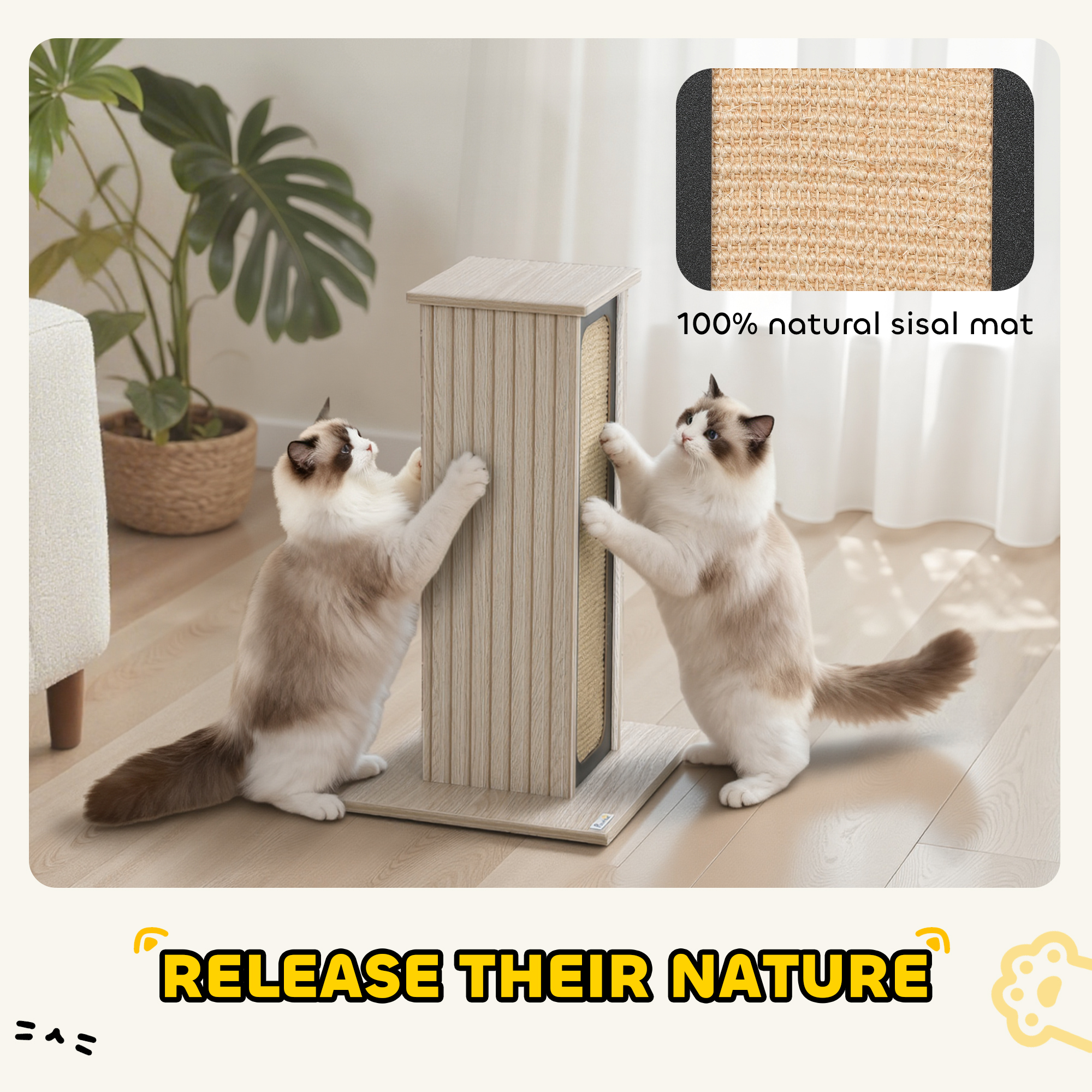 63cm Cat Scratching Post,Cat Scratcher With Replaceable