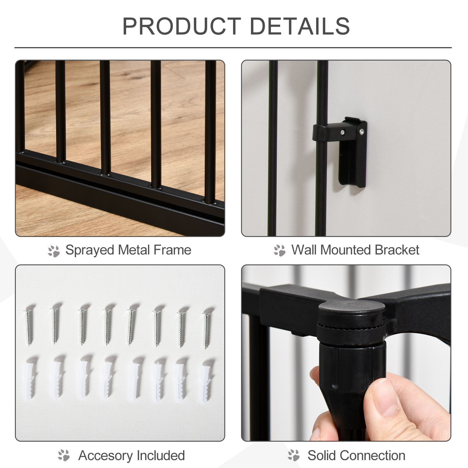 5 Panels Pet Playpen Metal Fence W/ Walk Through Door-Black — image 2