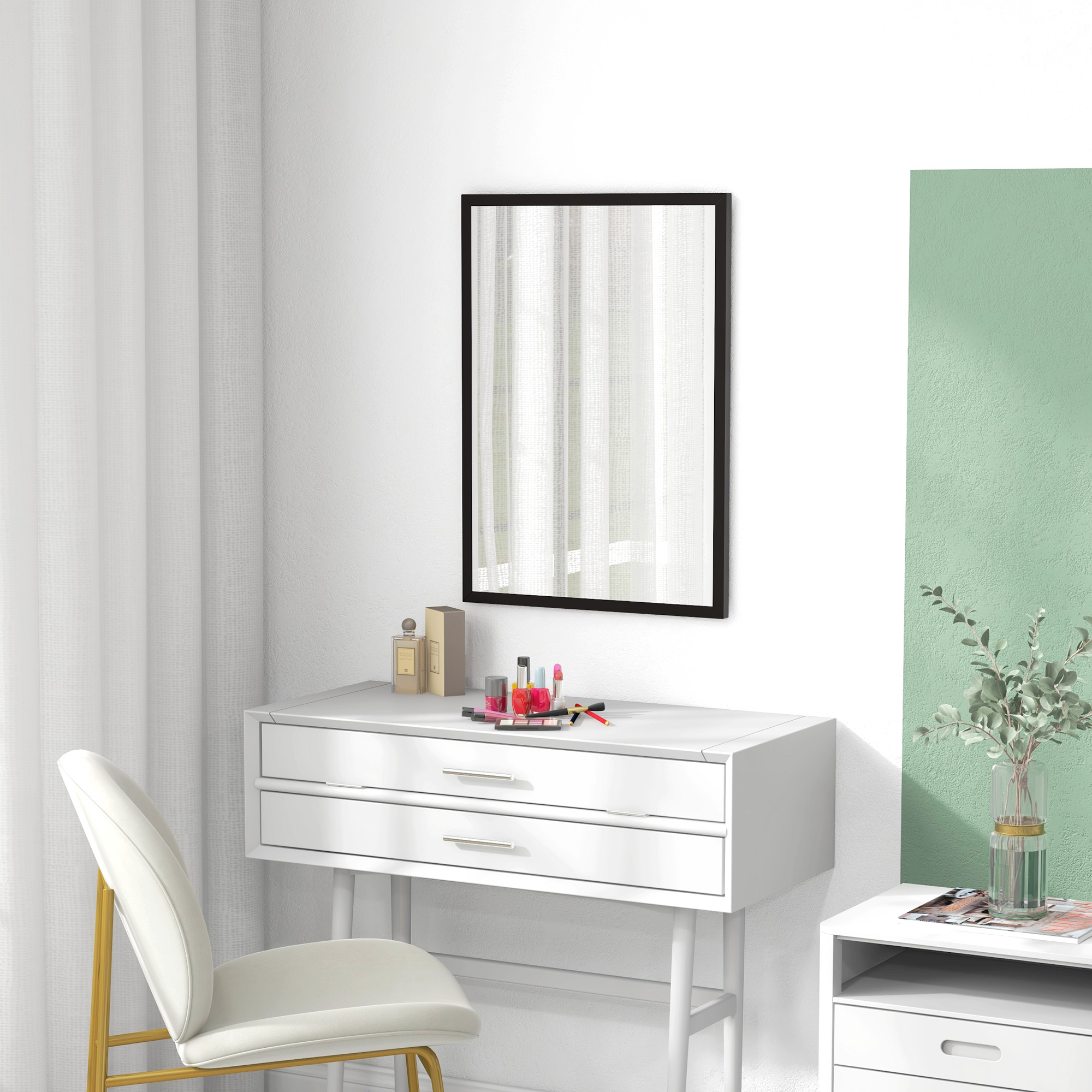 Wall-Mounted Rectangular Mirror, picture 2 of 3