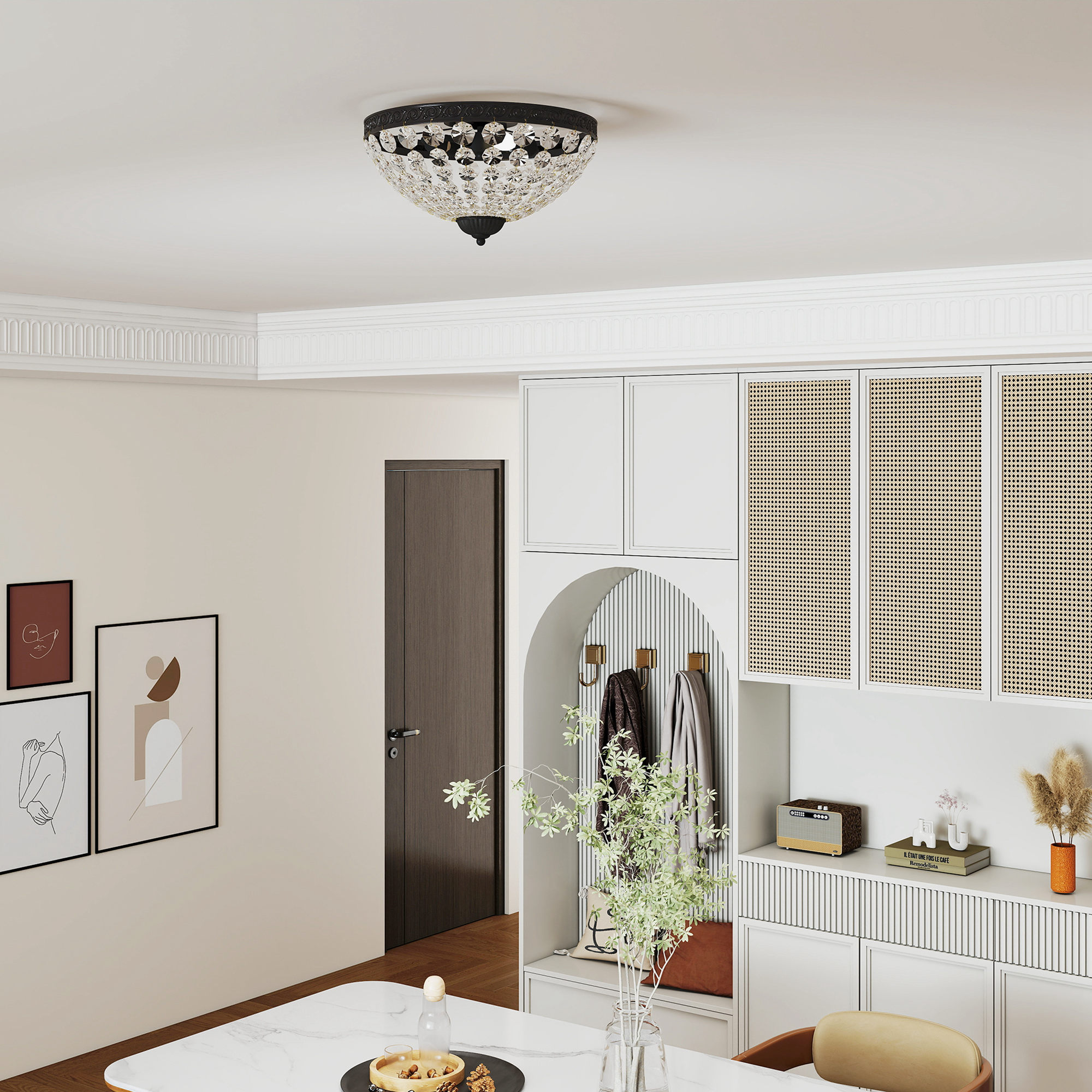 Crystal chandelier ceiling light with 168 octagonal