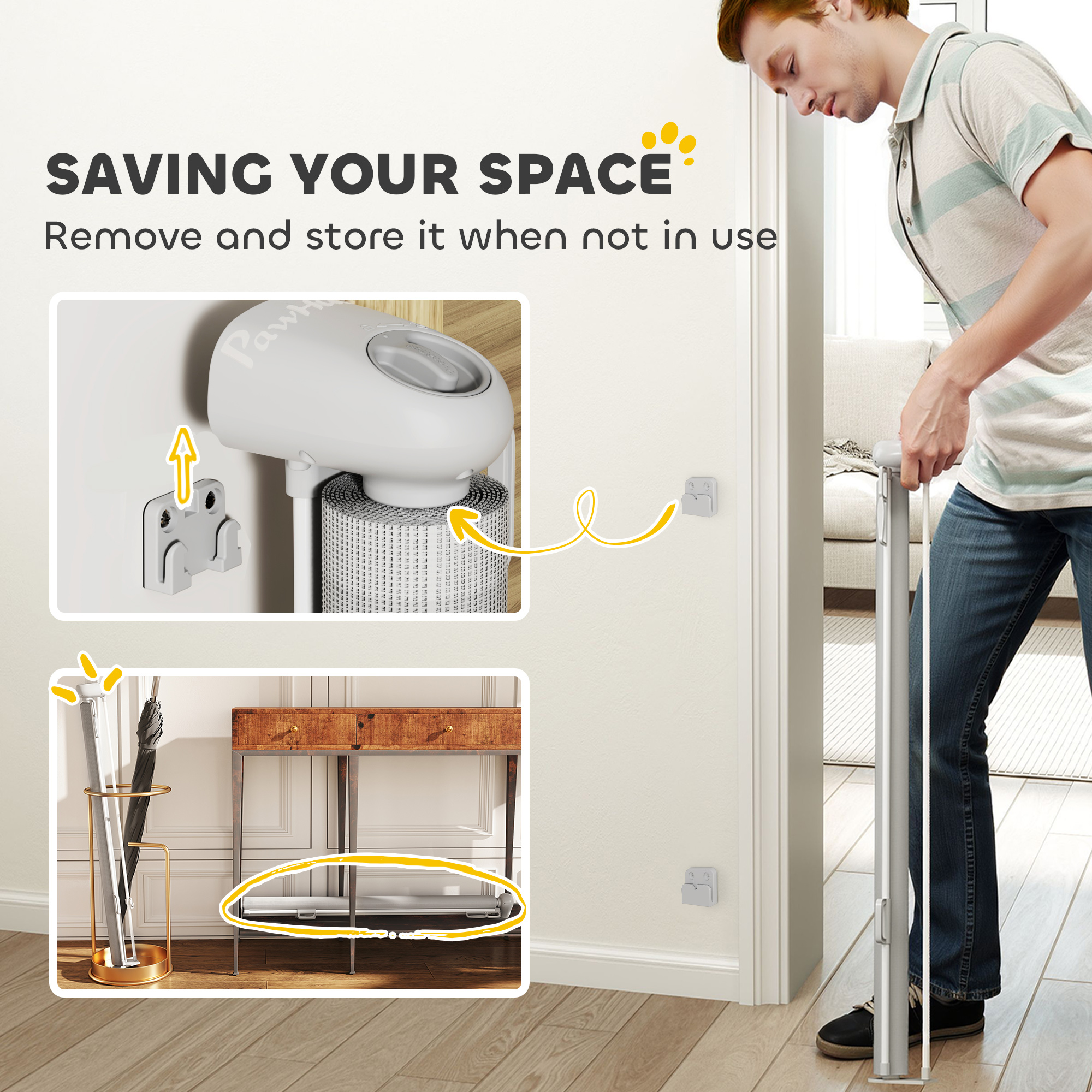 Retractable Stair Gate Extends Up To 140 Cm Wide,Dog — image 4