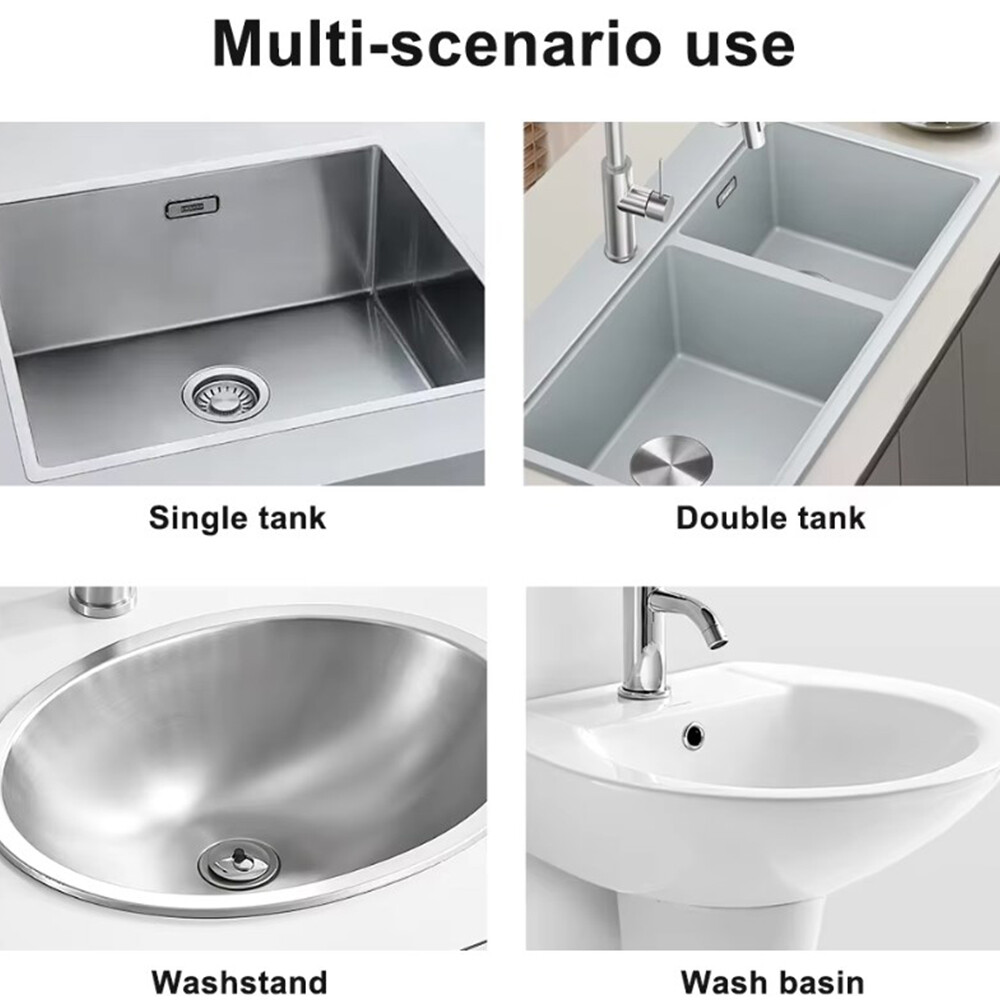 Modern Kitchen Sink Mixer Taps Swivel Spout Single Lever Tap Luna Mono Chrome UK — image 2