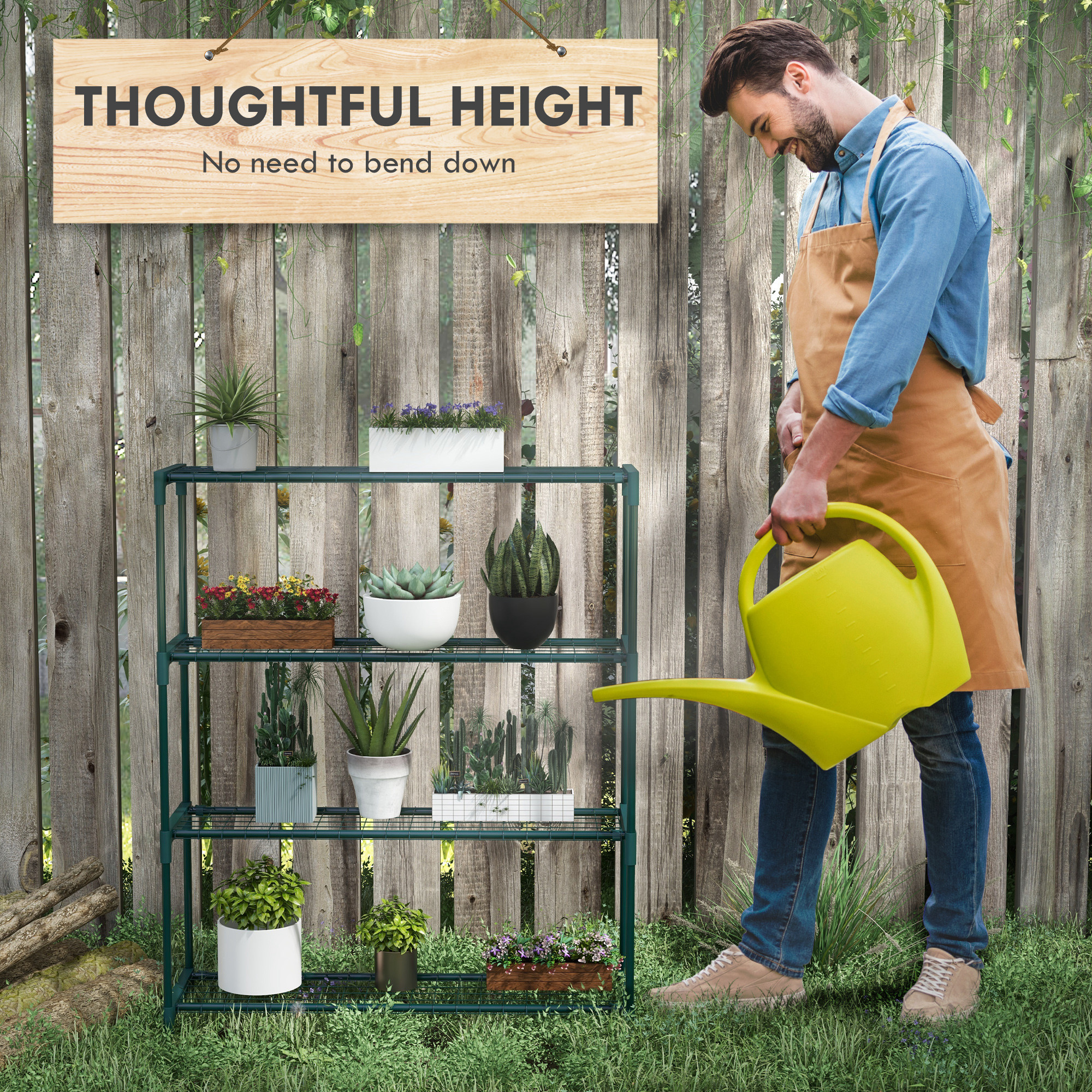 Four-Tier Steel Plant Shelf-Black — image 4
