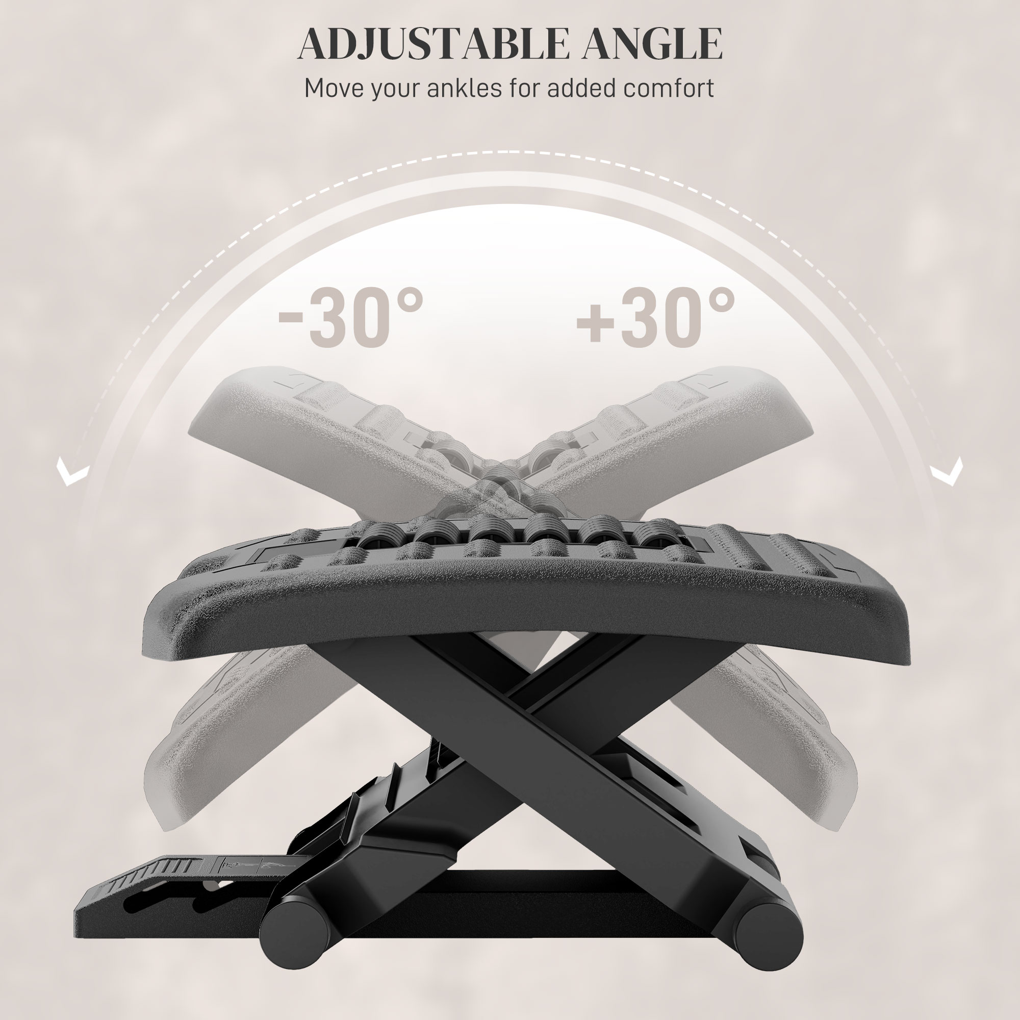 Three-Level,Multi-Angle Massage Footrest-Black — image 3
