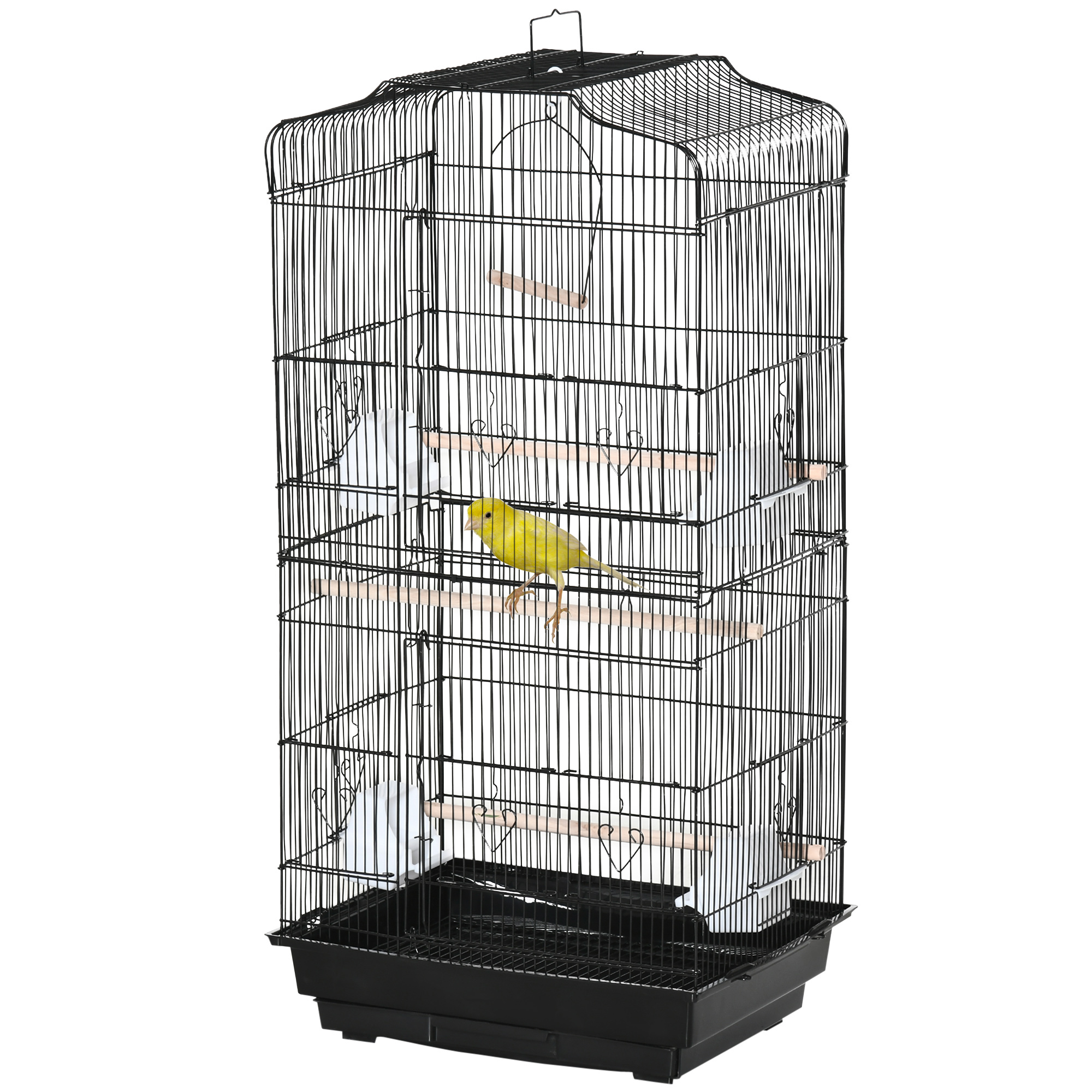 Large Metal Bird Cage With Stand,Perches,Food Bowls,Swing,for Budgies,Parakeets,Black detail photo 8