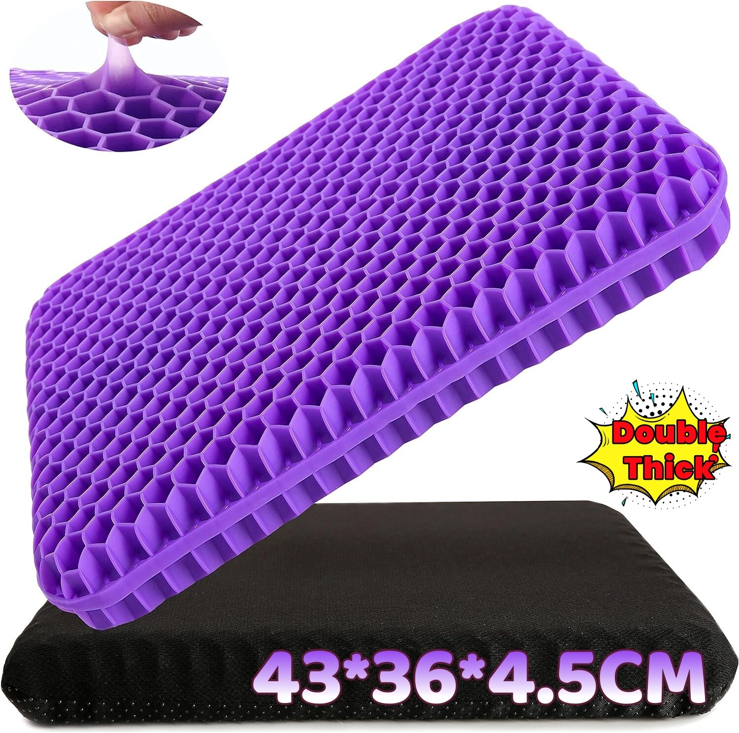 Honeycomb breathable gel seat cushion cooling double thick