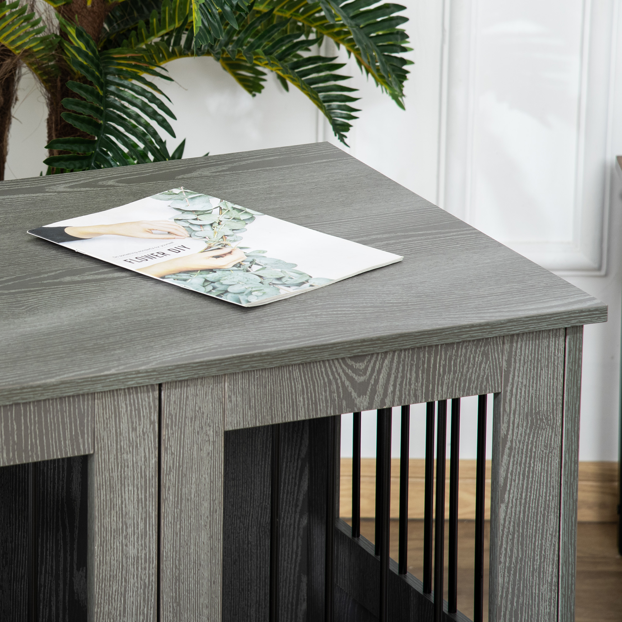 Dog Crate Table For Medium And Large Dogs With Magnetic Door Indoor Use,85 X 55