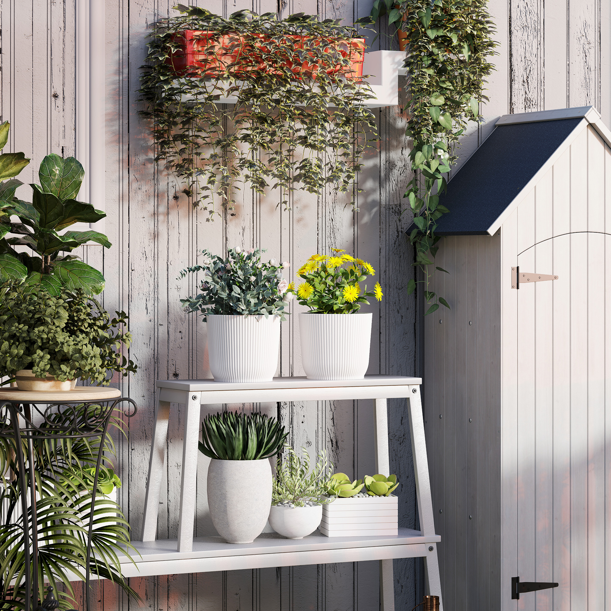 Set Of Two Ф22cm Planters-White — image 4