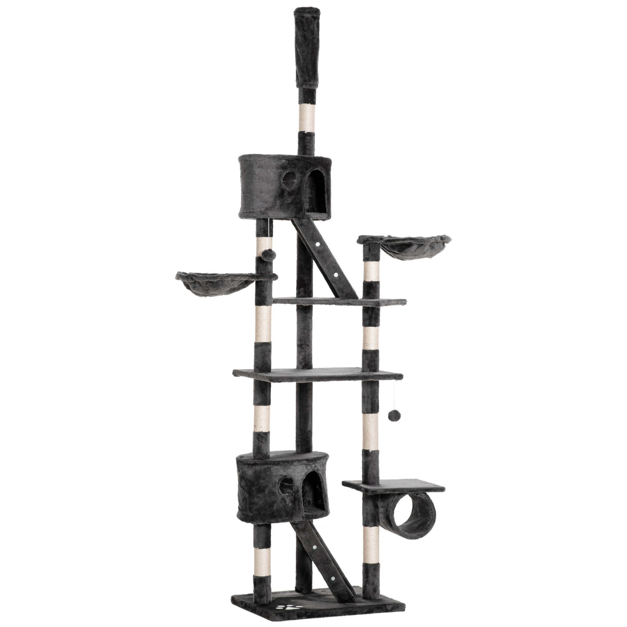 Indoor cat specific floor standing cat tree, adjustable