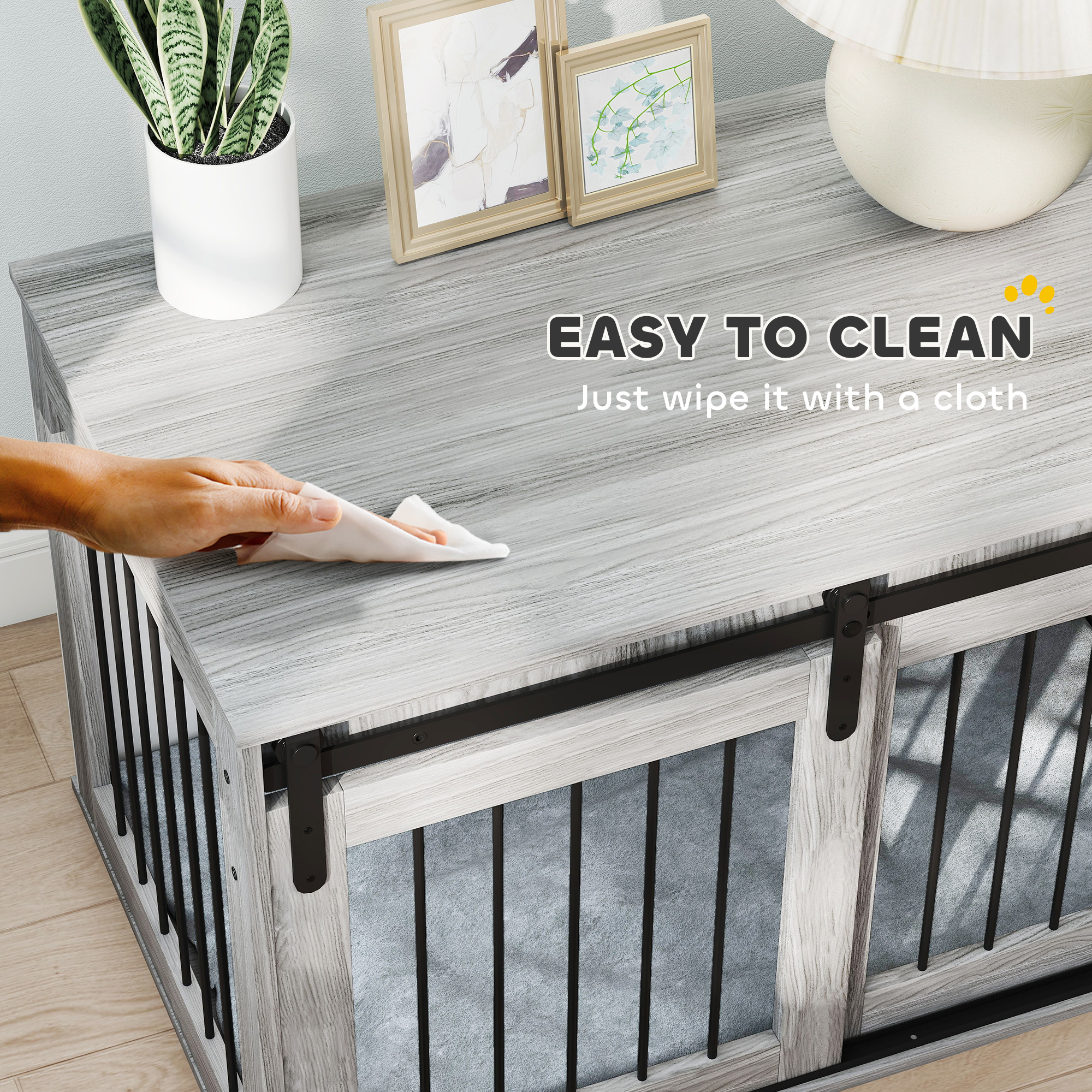 Large Dog Cage Furniture With Detachable Cushions Measuring 98cm