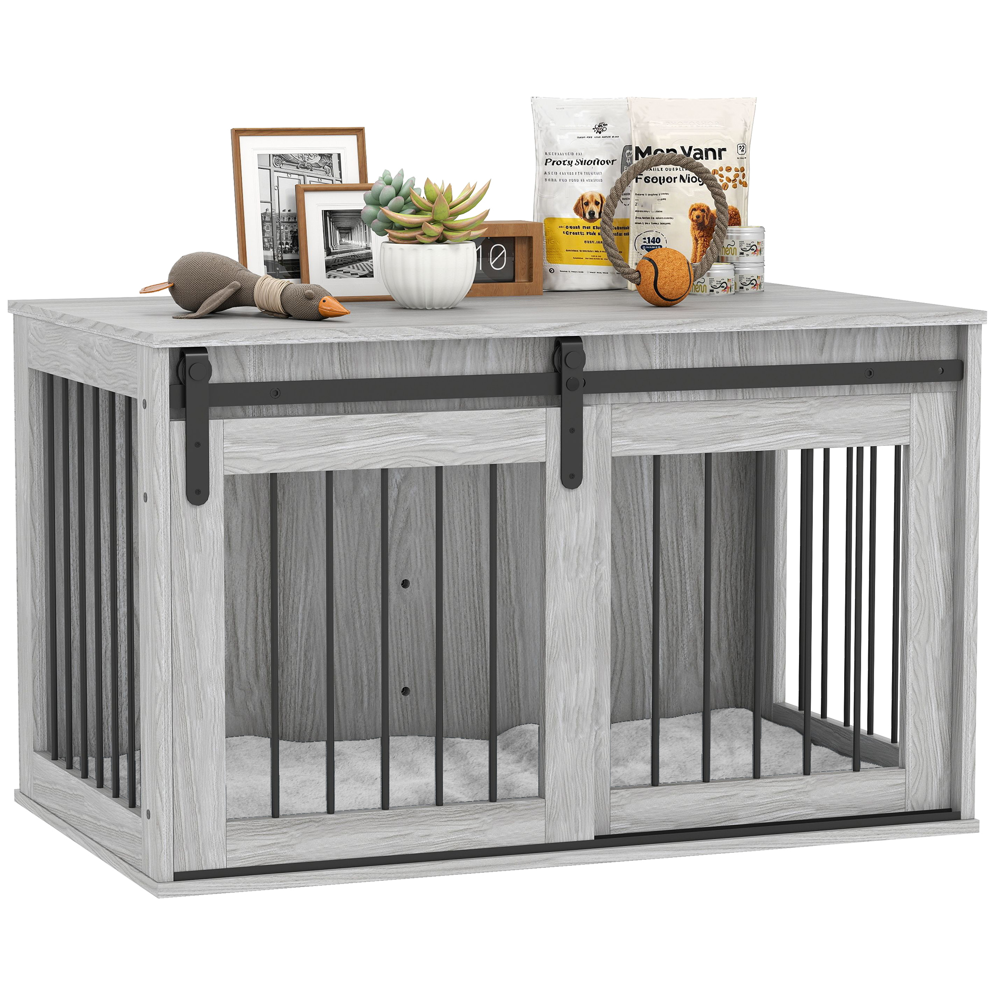 Large Dog Cage Furniture With Detachable Cushions Measuring 98cm detail photo 12