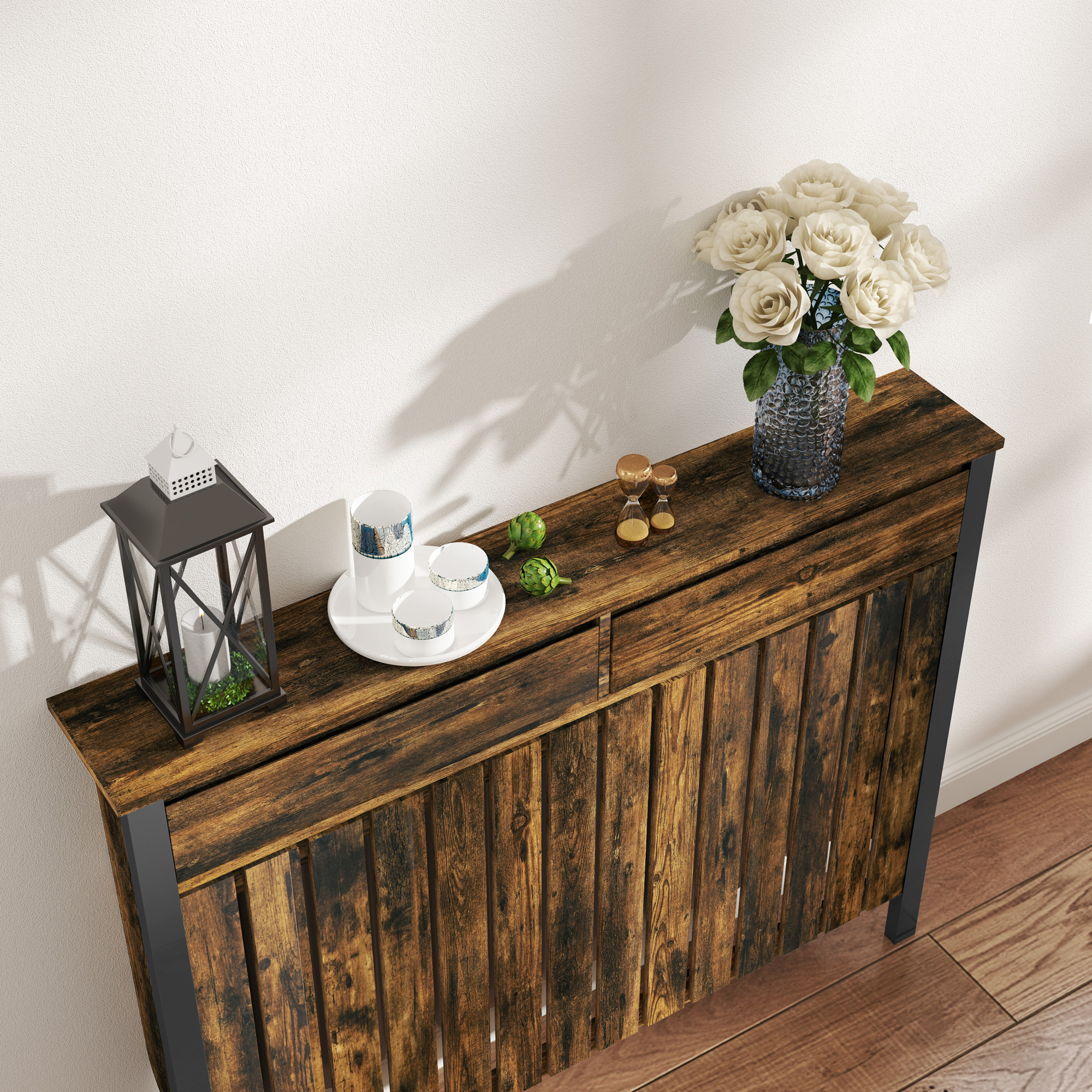 93 X 119 Cm Vintage Style Radiator Cover - Brow — image 2