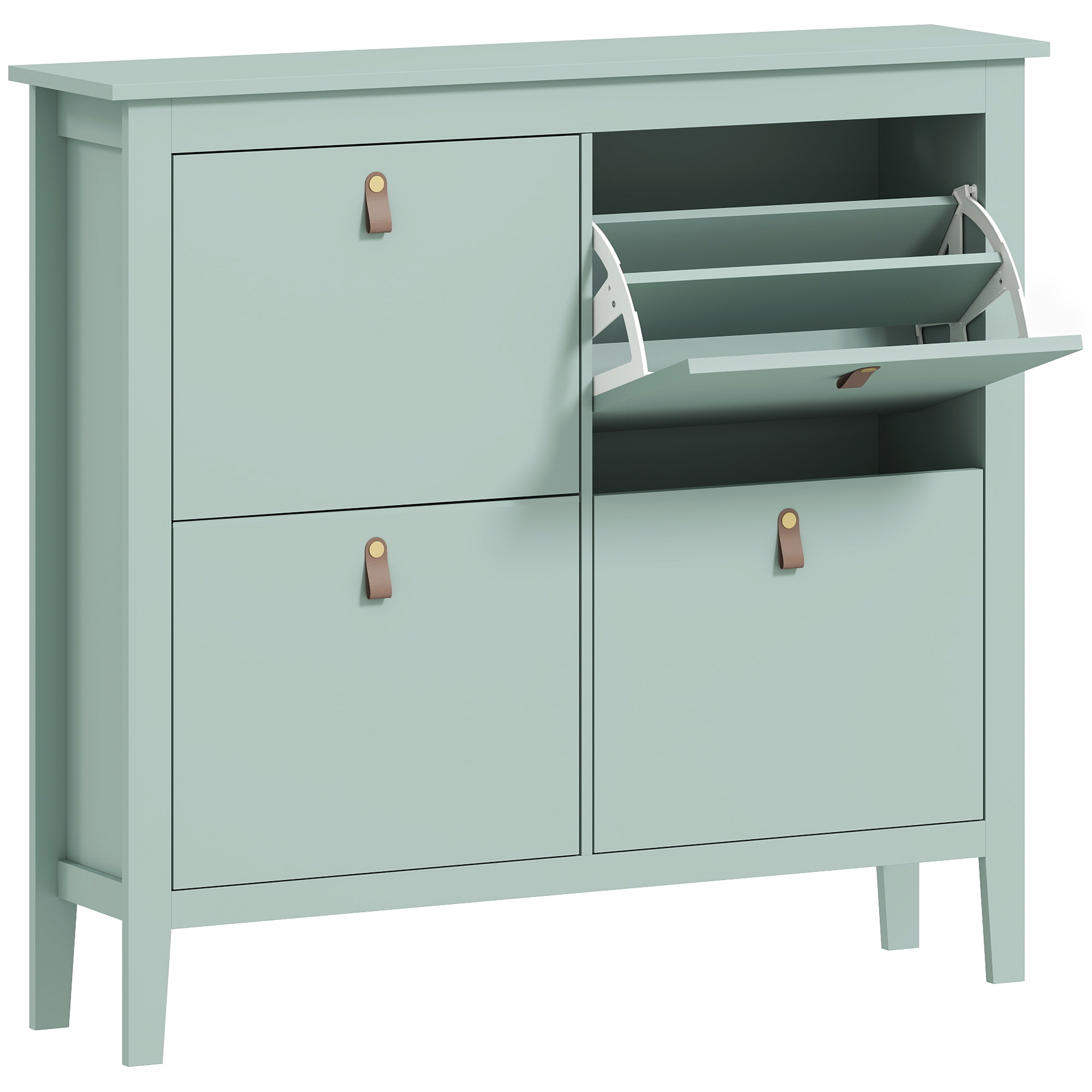 Modern Four Drawer Shoe Cabinet - Green — image 7