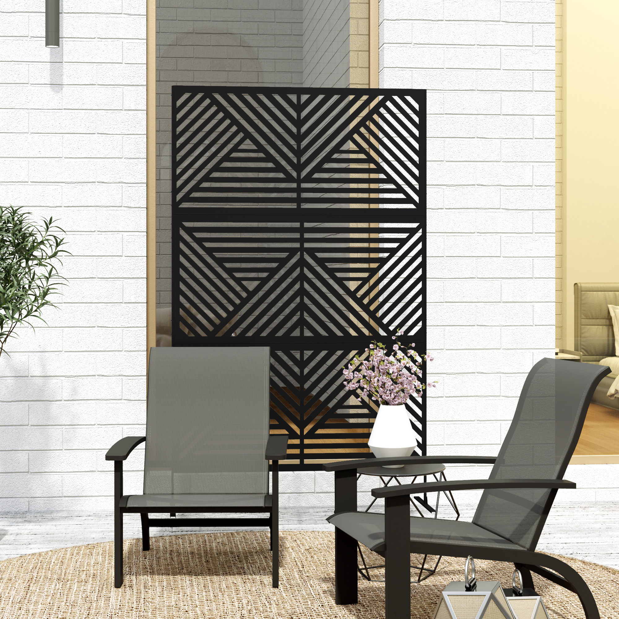 Decorative Garden Privacy Screen With Bracket, 6.5-foot Independent Metal — image 5