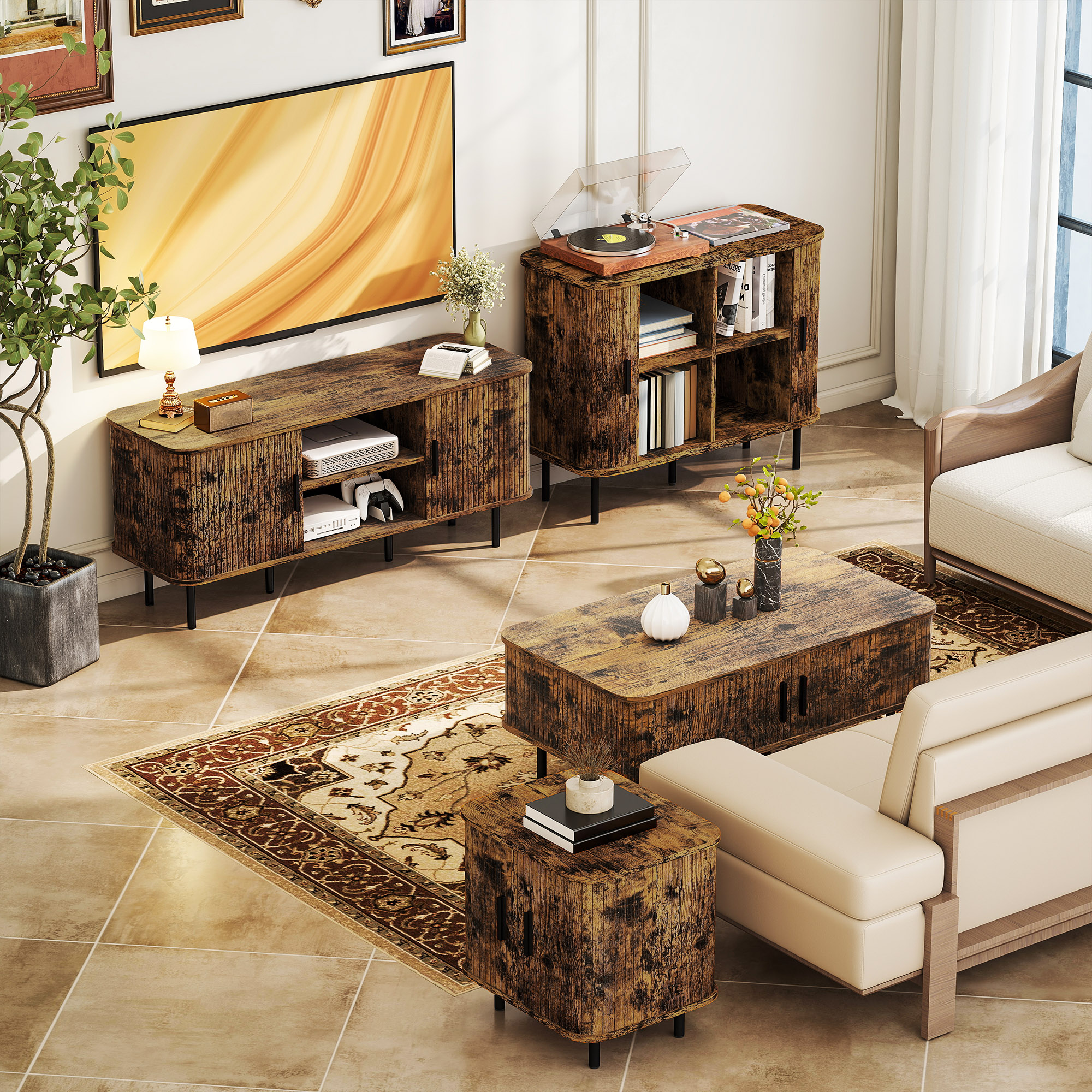 TV Cabinet, Suitable For TVs 55 Inches And Below,