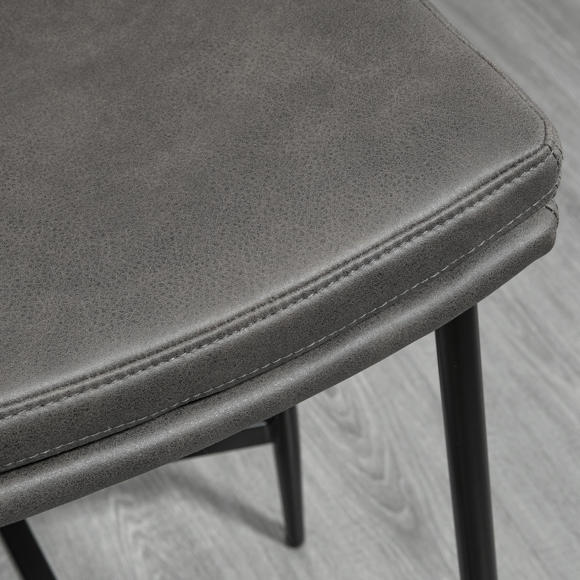 Breakfast Bar Stool Two-piece Set, Ultra-fine Fiber Cushioned Industrial Style — image 5