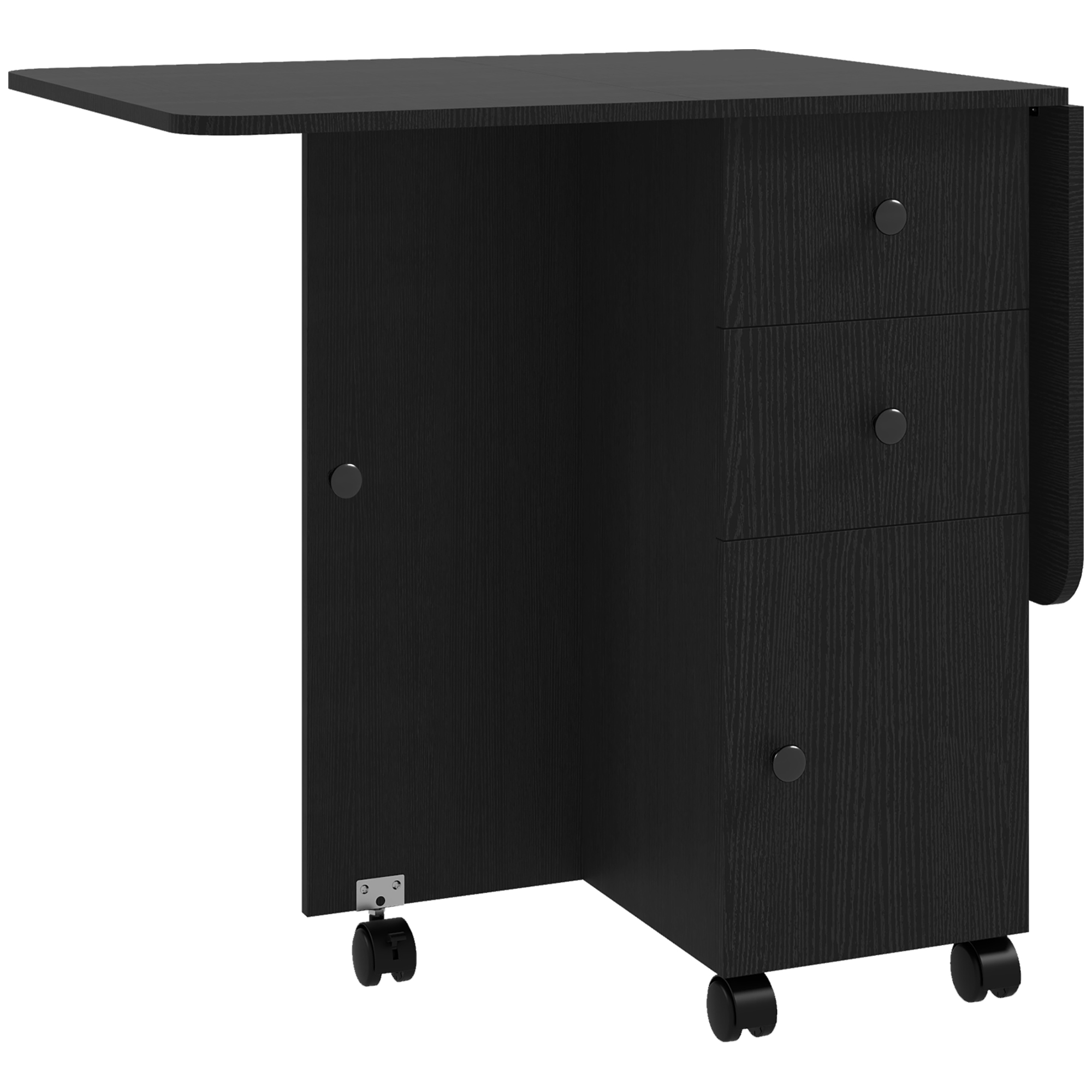 Storage Six Person Folding Dining Table - Vintage Black — image 4