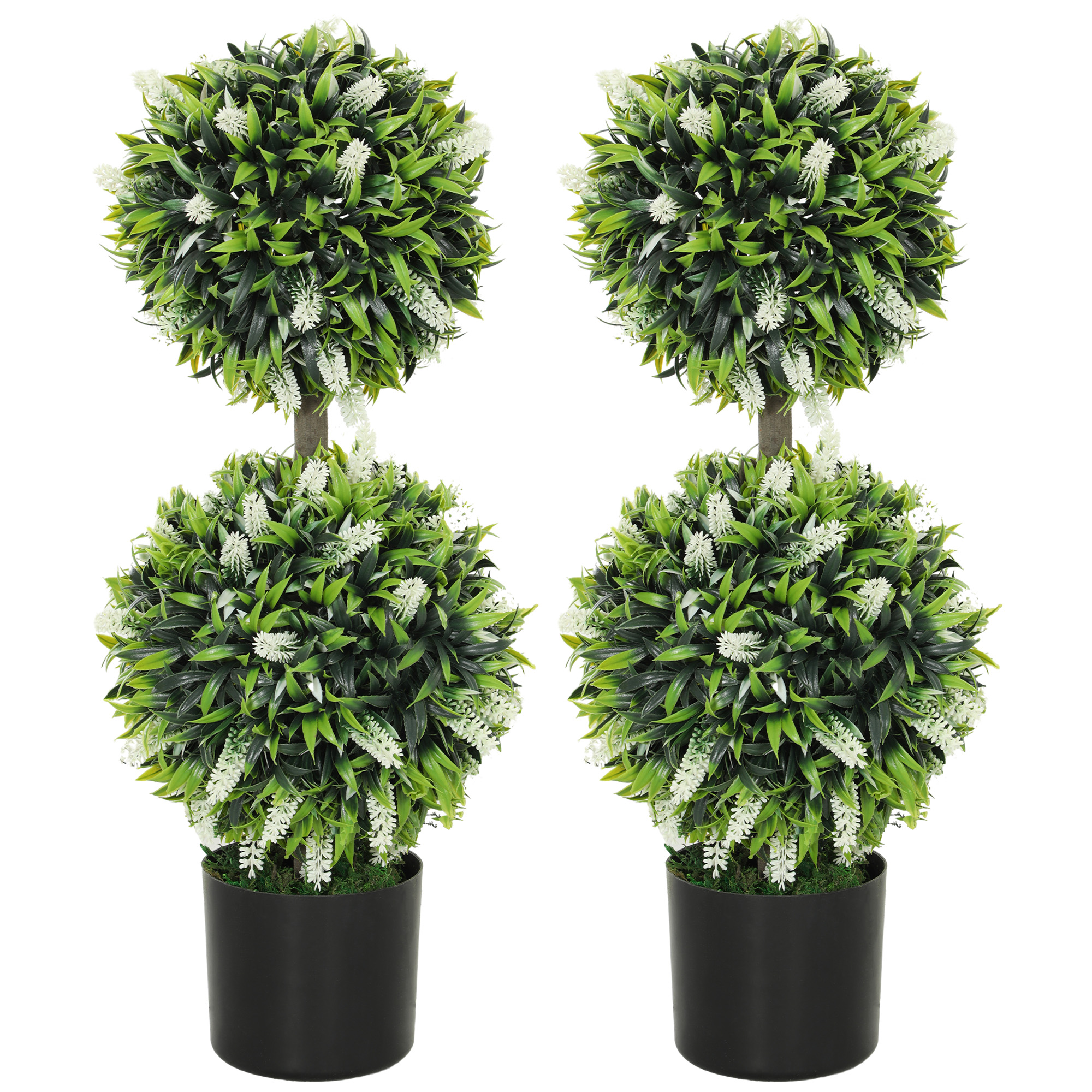 Two-piece Decorative Artificial Plant Ball Tree, With Lavender Potted Plants — image 7