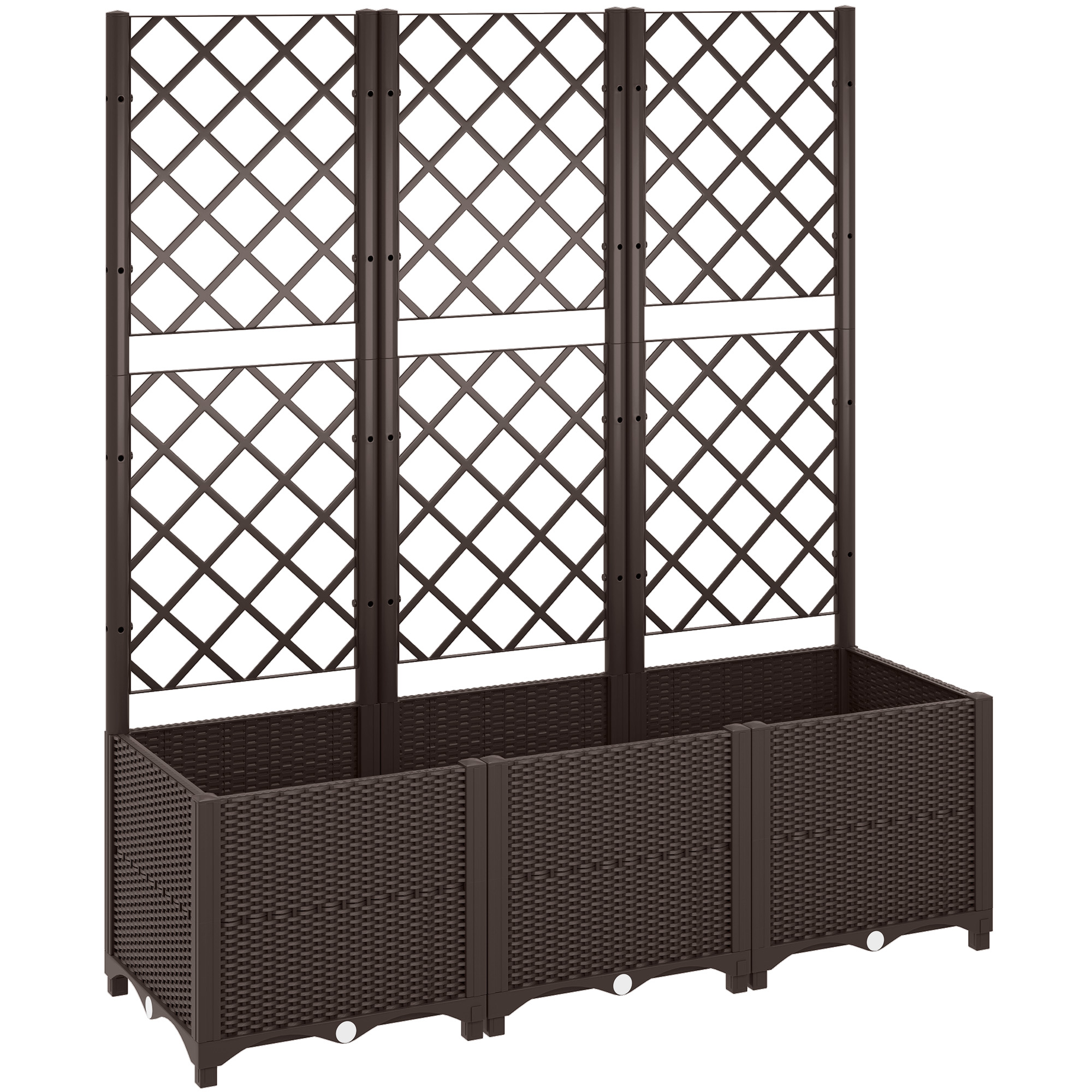 Elevated Garden Bed With Flower Rack, Plastic Planting Box, Equipped Drainage — image 2