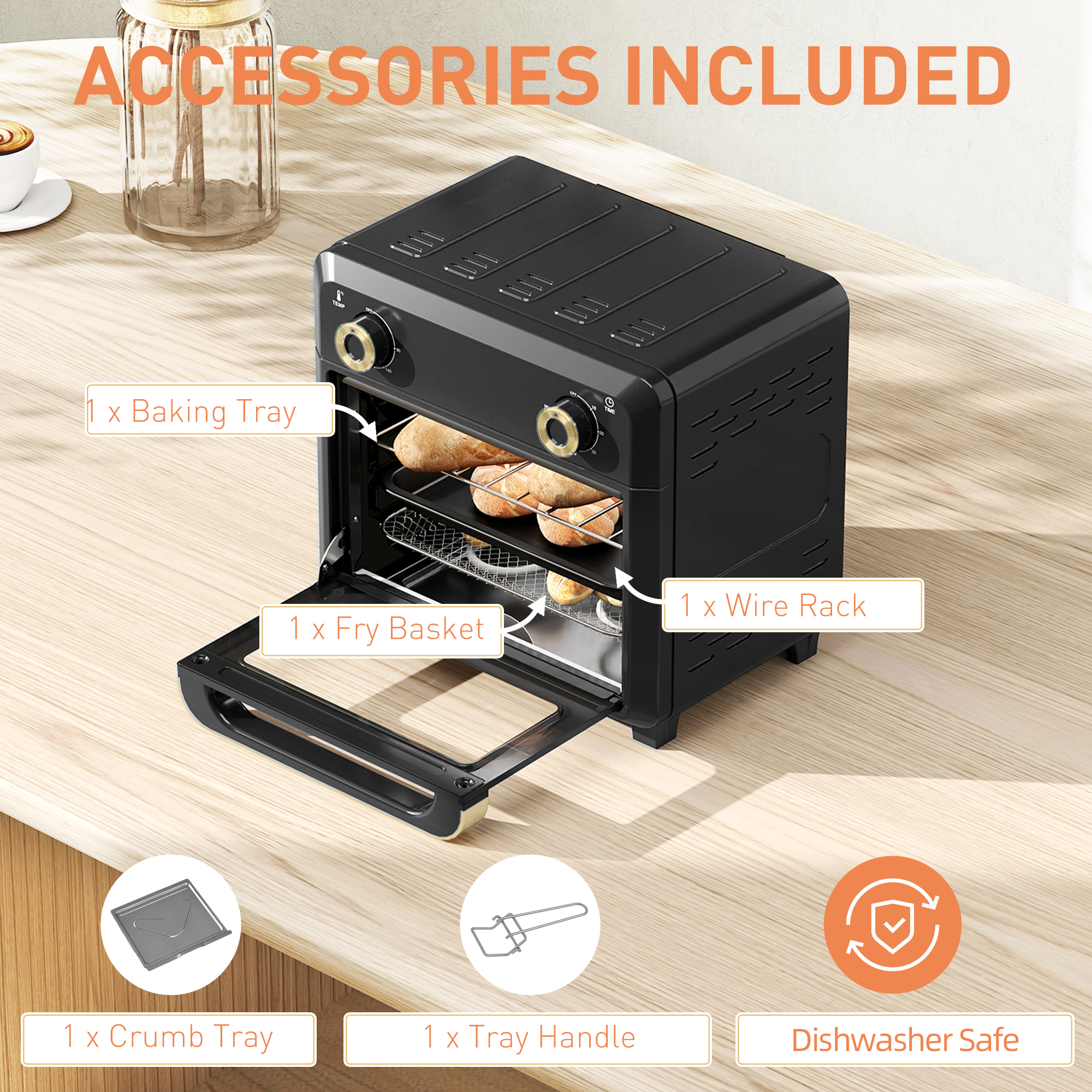 10 Liter Air Fryer Oven. Mini Oil Free Cooking. Barbecue. Baking Adjustable — image 3