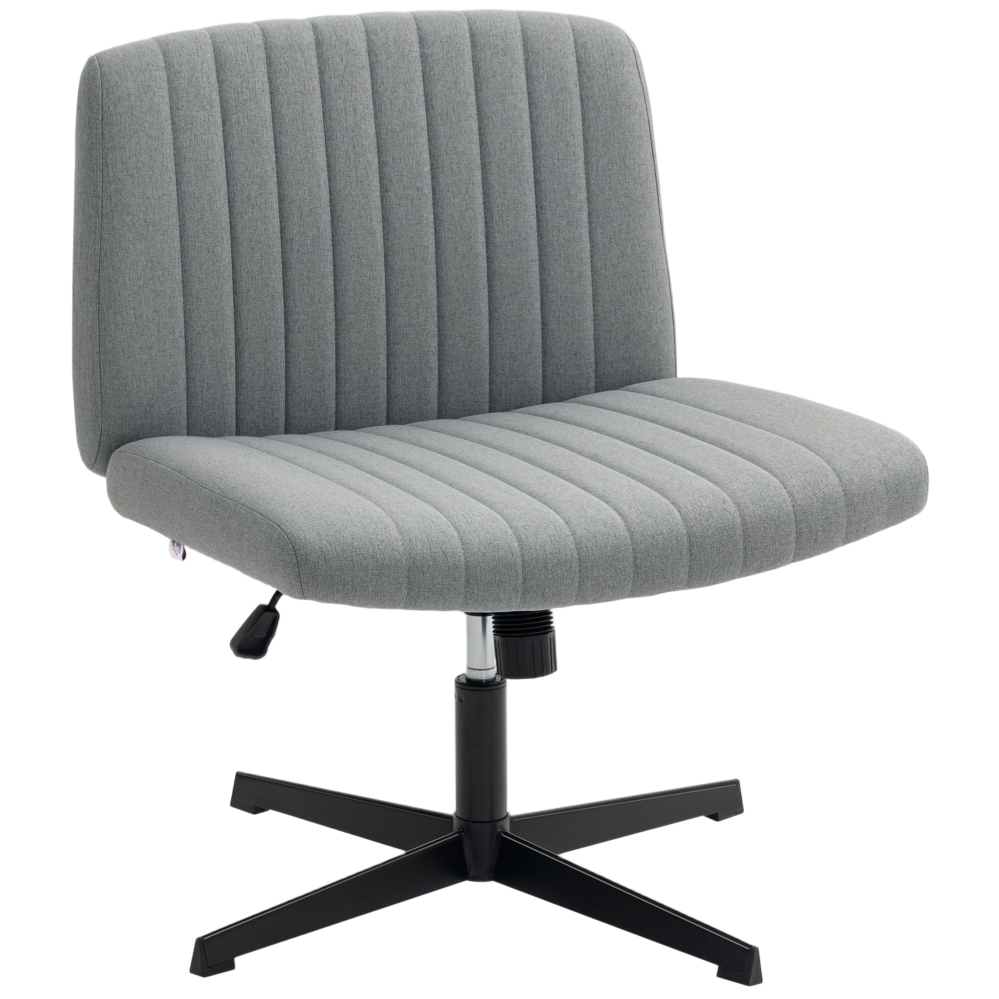 Armless And Wheelless Office Chair, Made Of Linen Fabric, Cross Leg Design — image 2