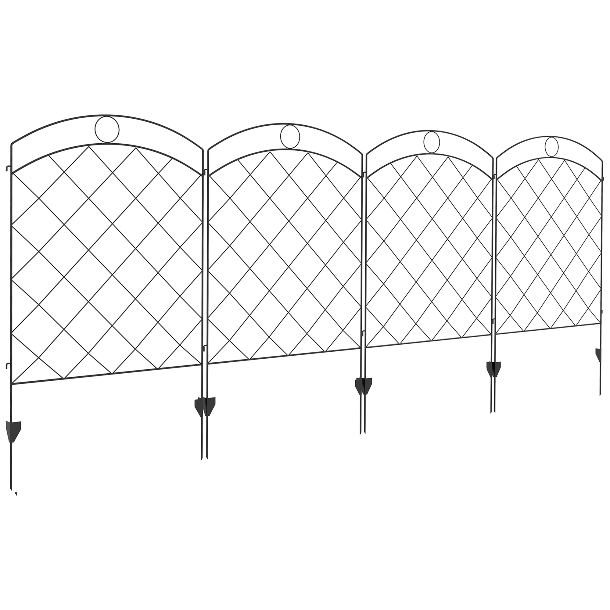Steel Decorative Outdoor Pole Fence Board Set 4-piece Set