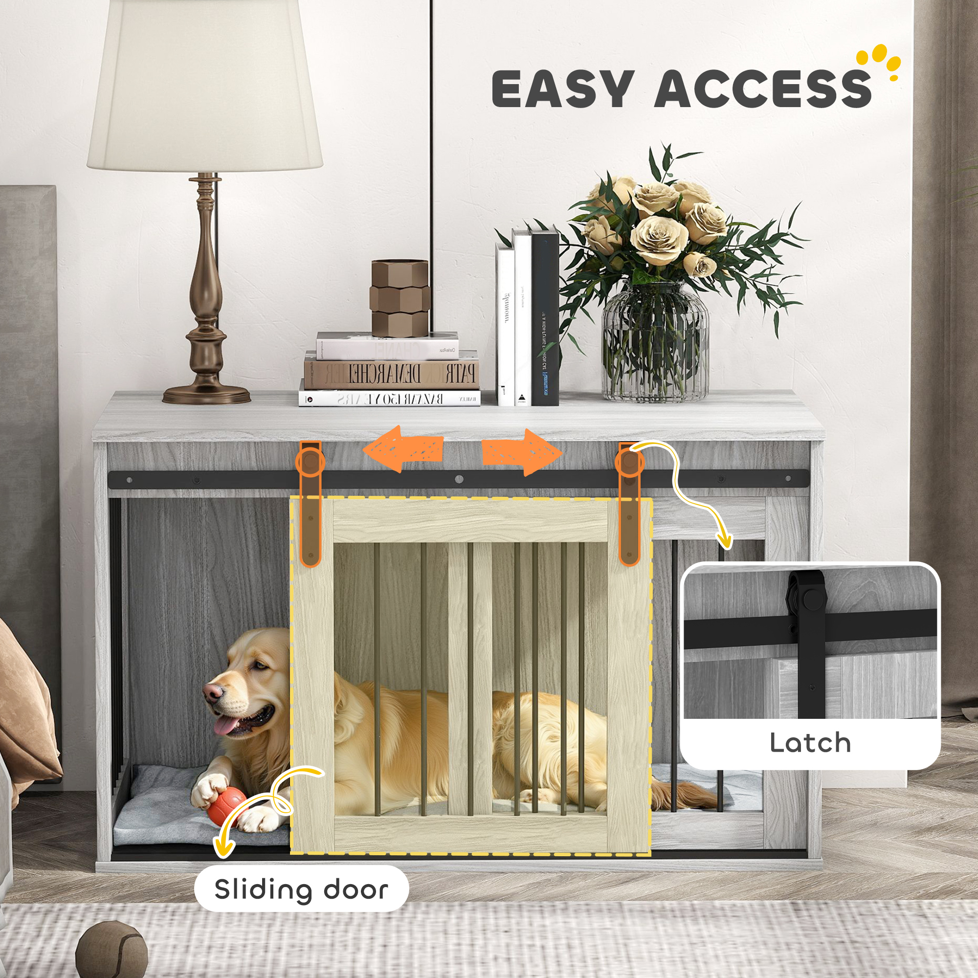 Large Dog Cage Furniture With Detachable Cushions Measuring 98cm detail photo 5