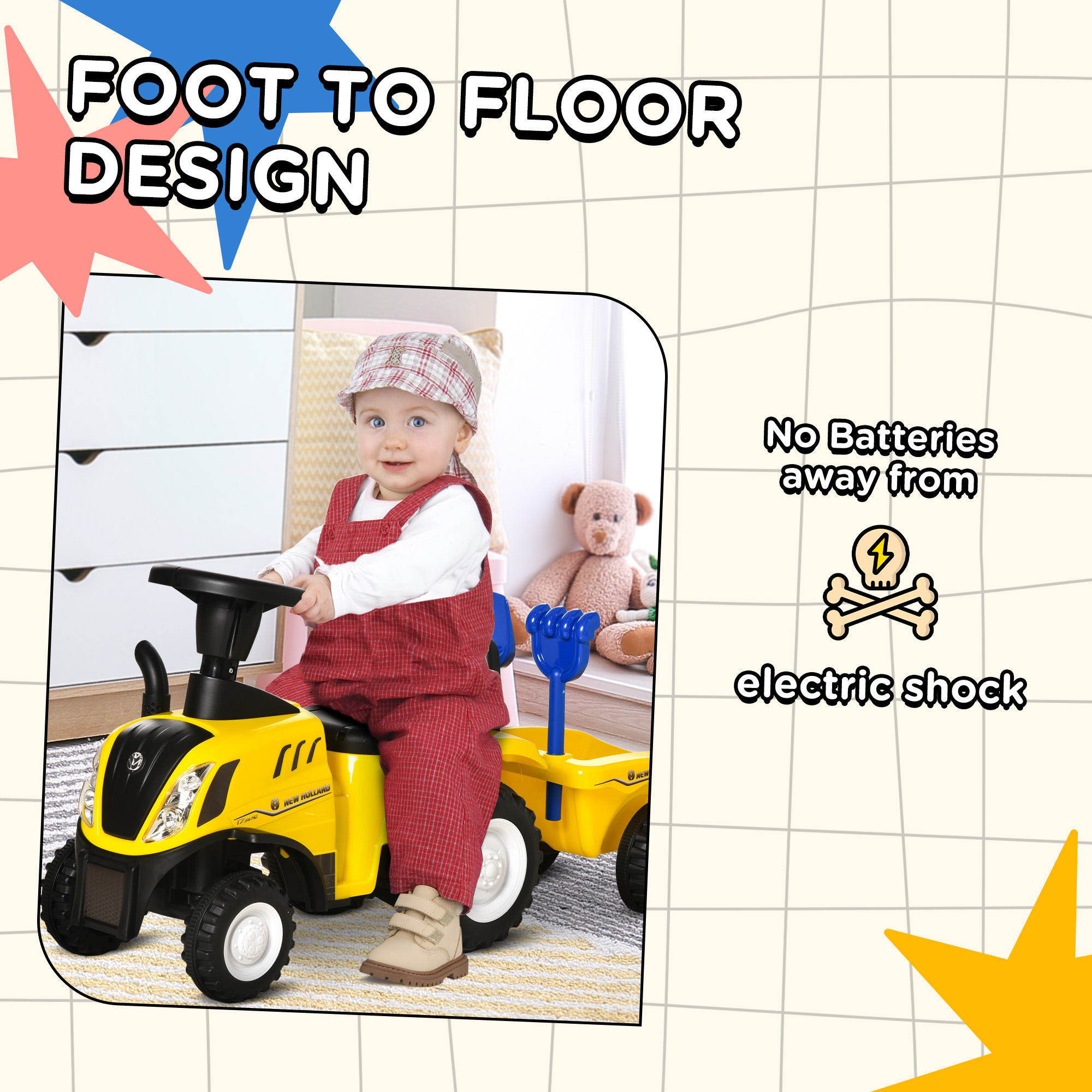 Children's Walker, Equipped With A Foot Operated Slider, Horn, And Storage — image 10