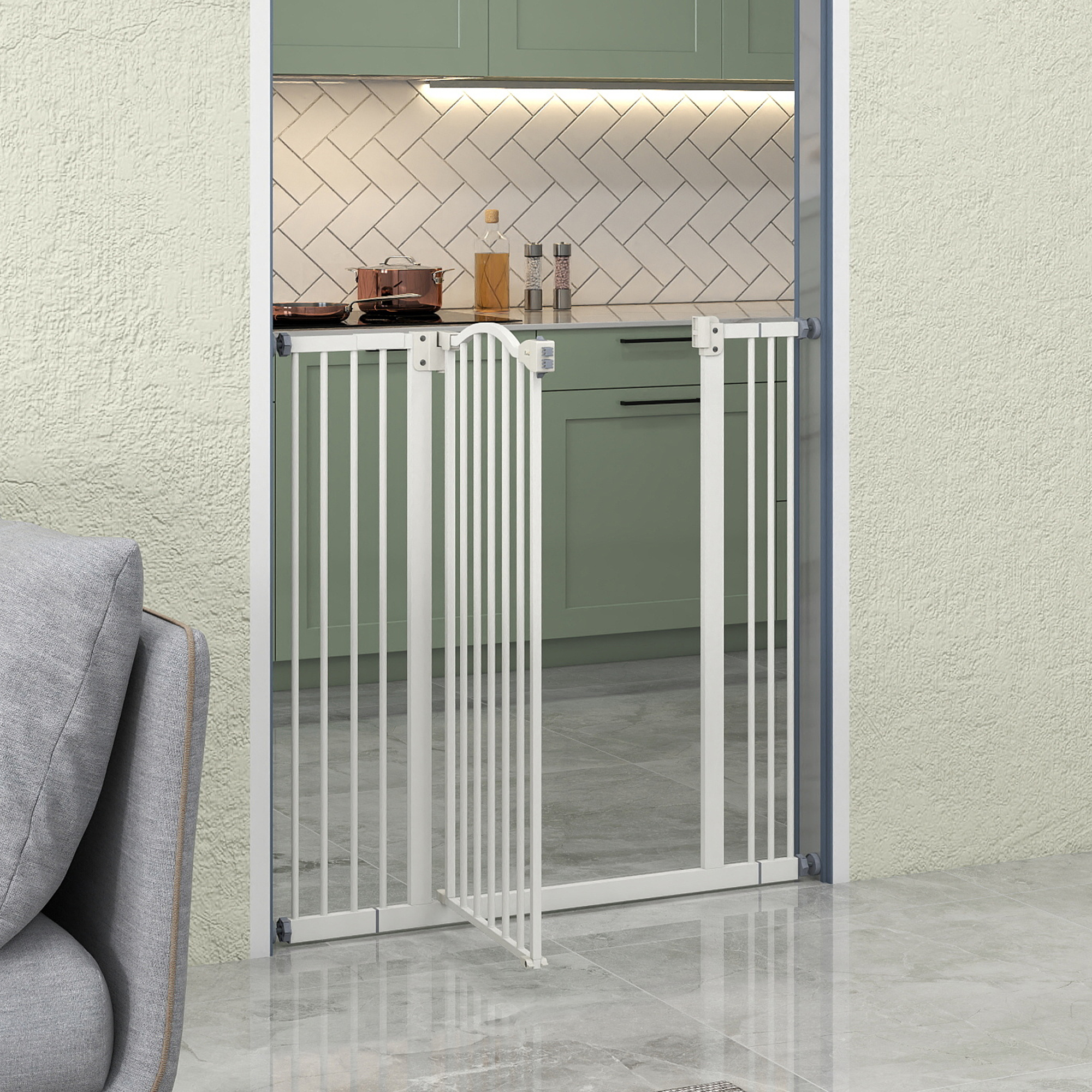 Metal Material, 74-87 Cm Adjustable Pet Safety Door With Automatic Closing — image 3