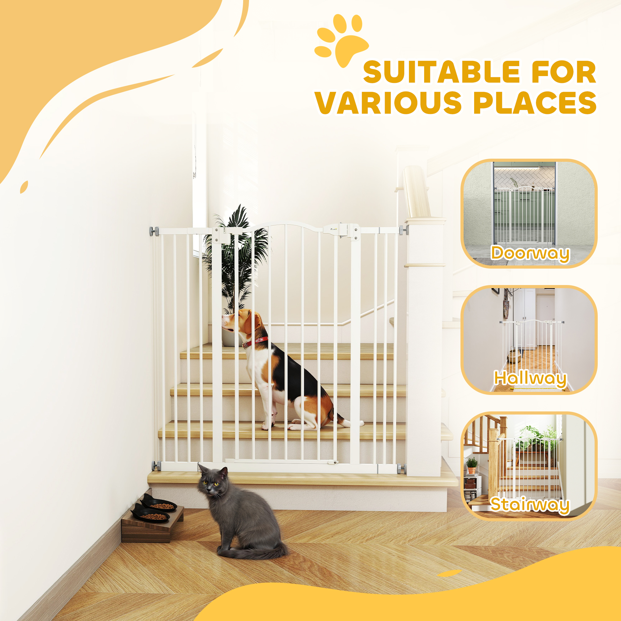 Metal Material, 74-87 Cm Adjustable Pet Safety Door With Automatic Closing — image 4