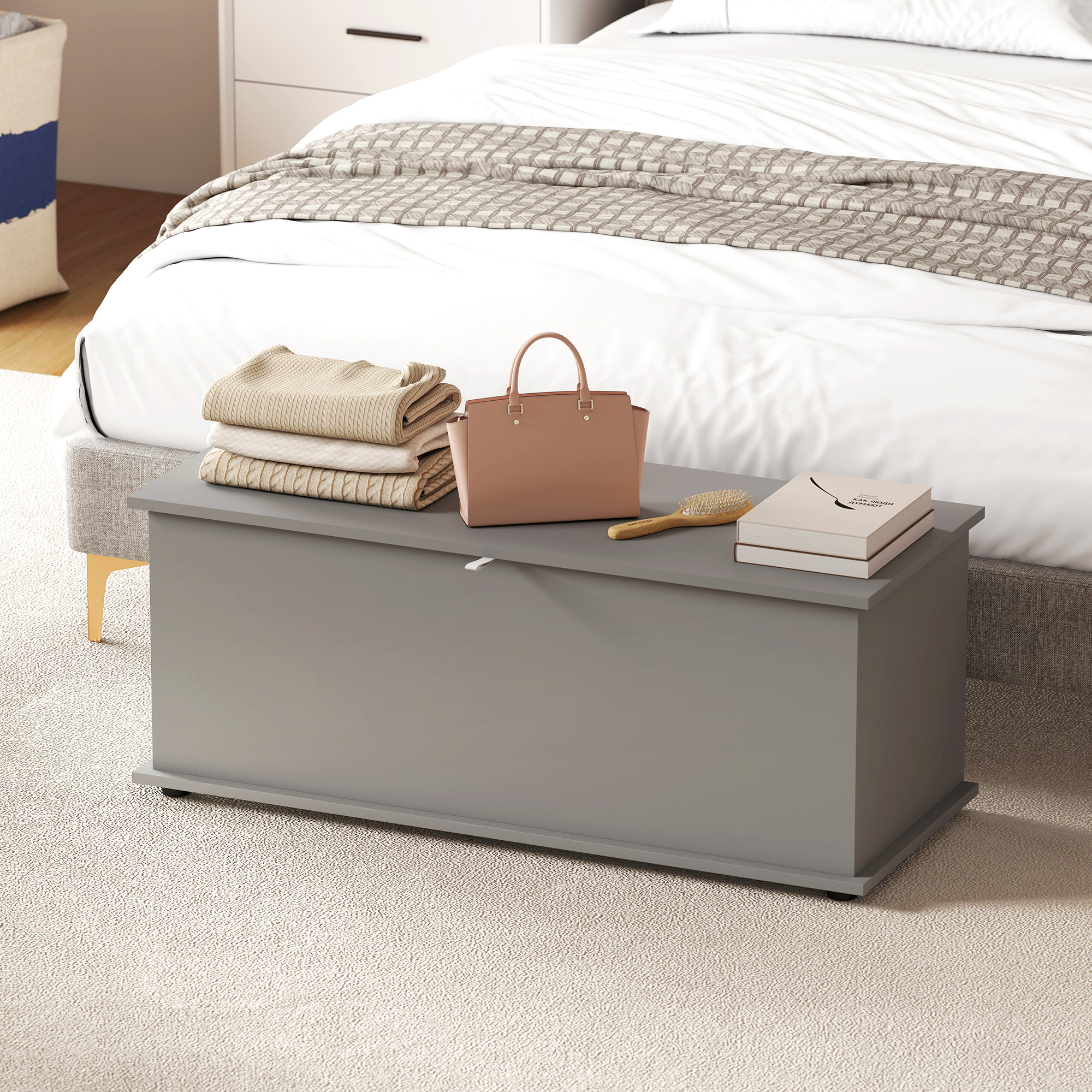 Storage Box,large Capacity 113 Liter Blanket Box,shoe Stool