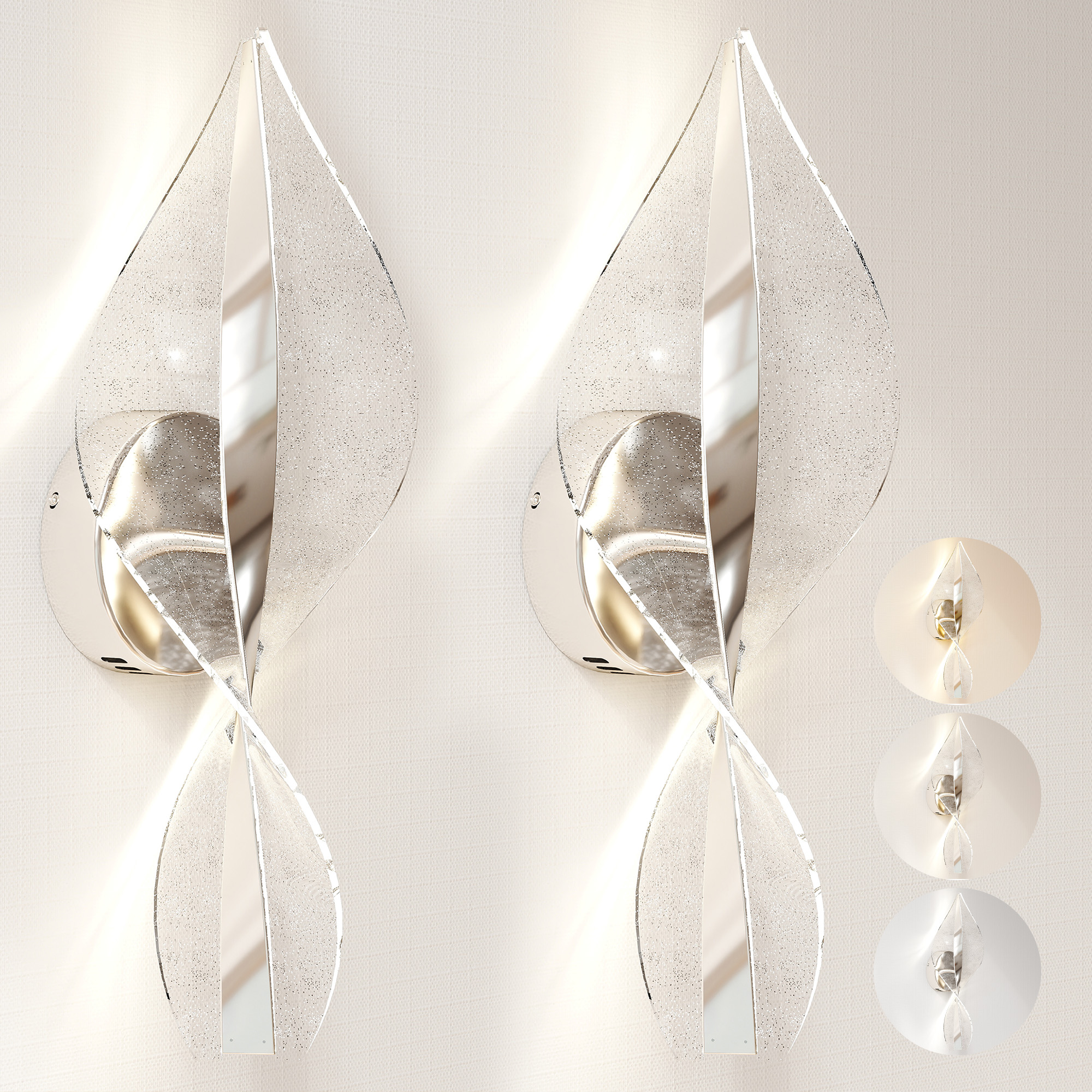 LED Wall Light 2-piece Set, 13W Modern Indoor Spiral Color Temperature — image 2