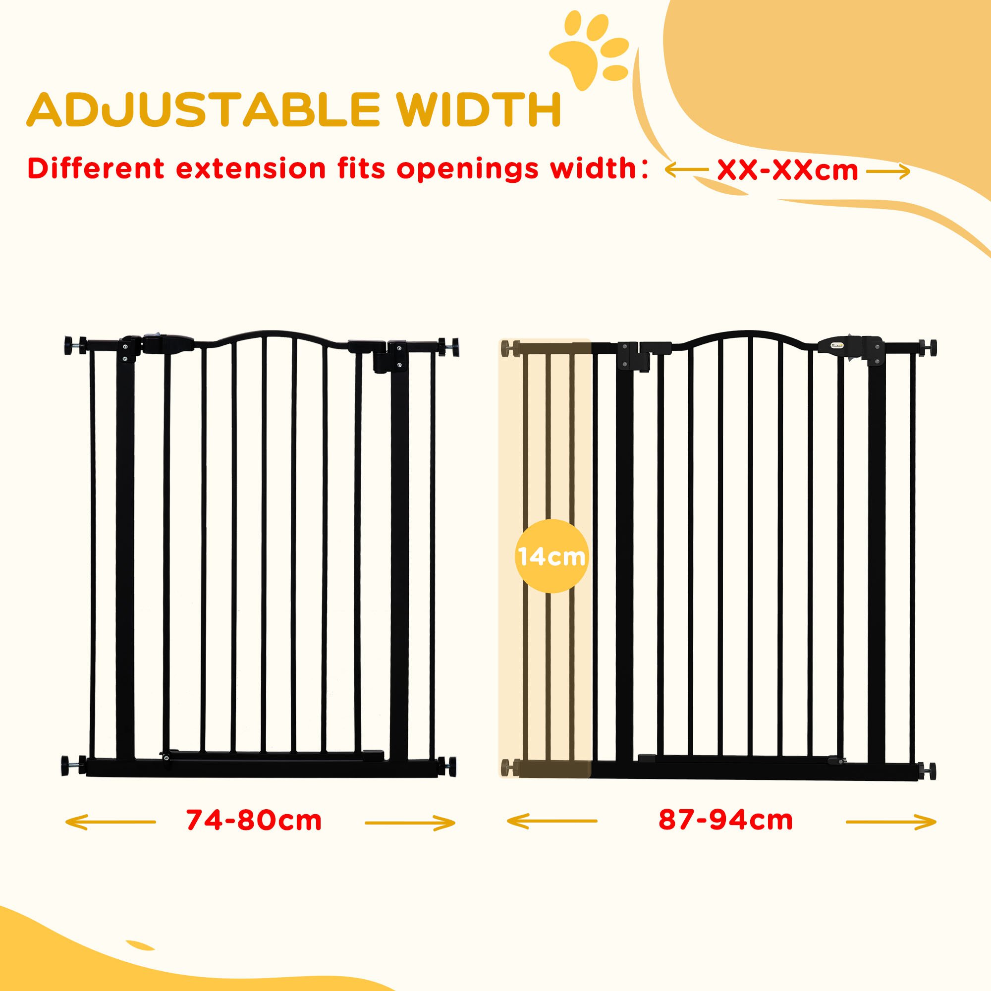 Non Drilling Pressure Dog Stair Safety Door, Automatic Closing, Suitable For Doors And Corridors, Adjustable 74-94 Cm, Height 94 Cm detail photo 6