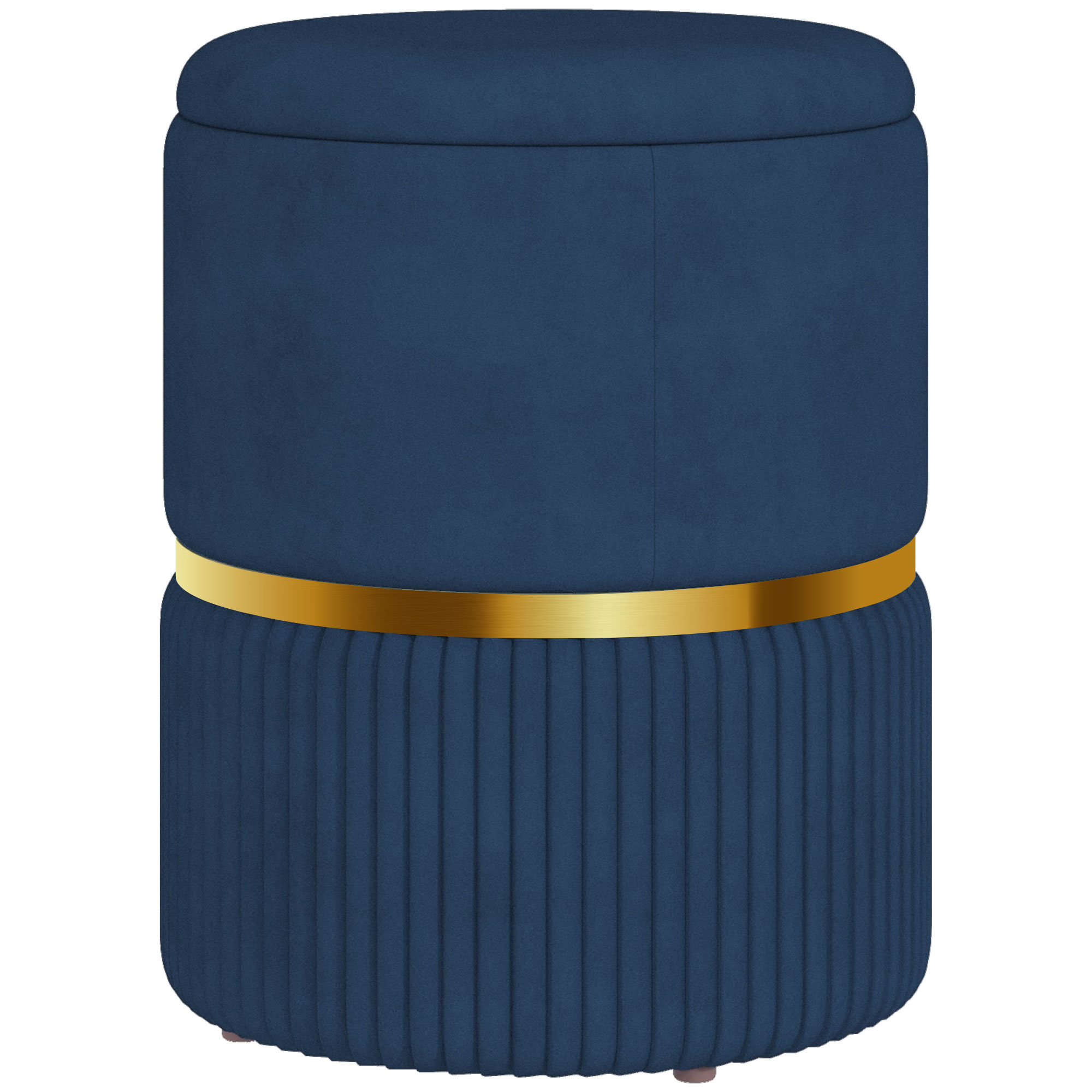 Velvet Texture Storage Footstool — image 5