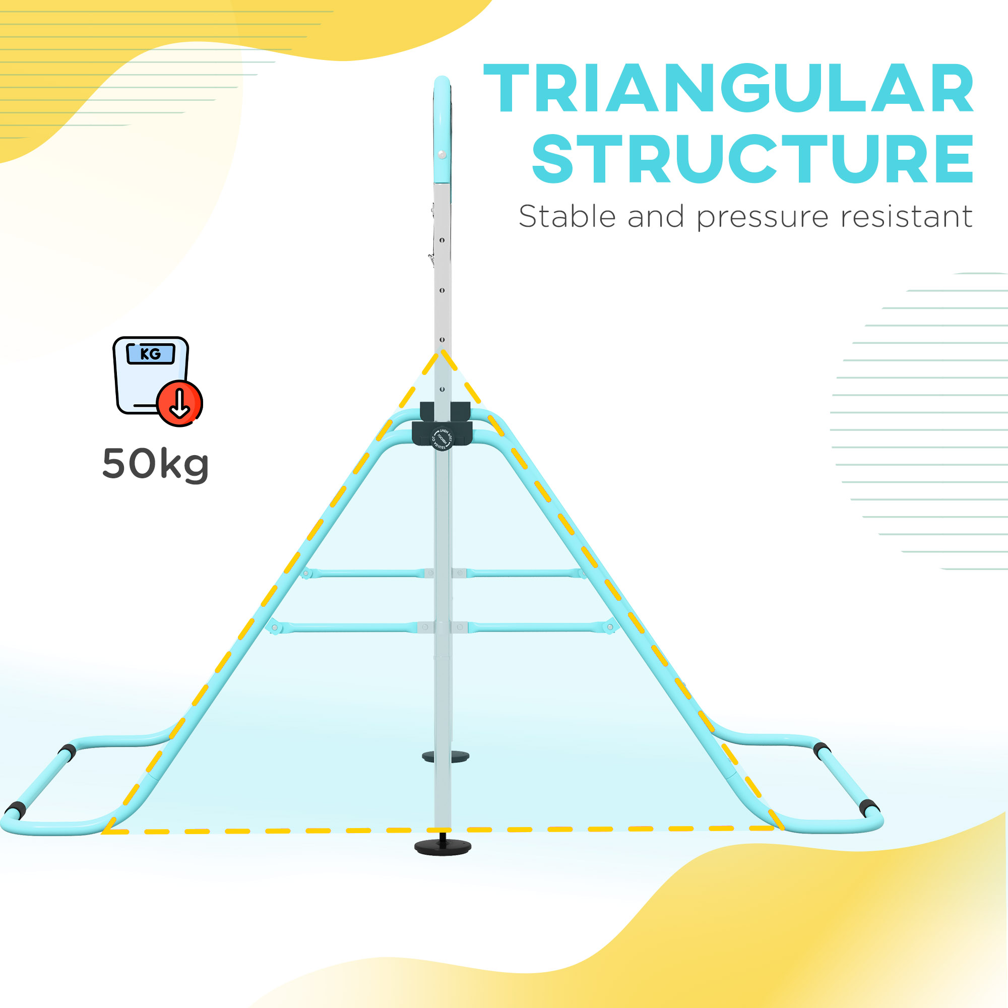 Adjustable Height And Foldable Children's Gymnastics Horizontal Bar With Anti — image 2