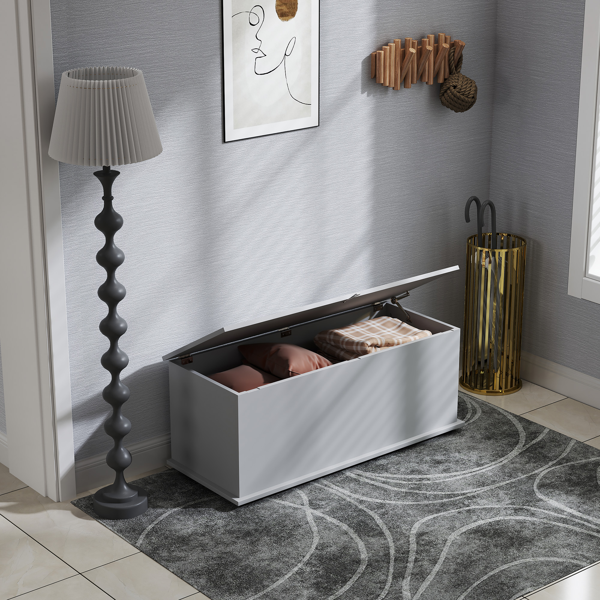 Storage Box,large Capacity 113 Liter Blanket Box,shoe Stool