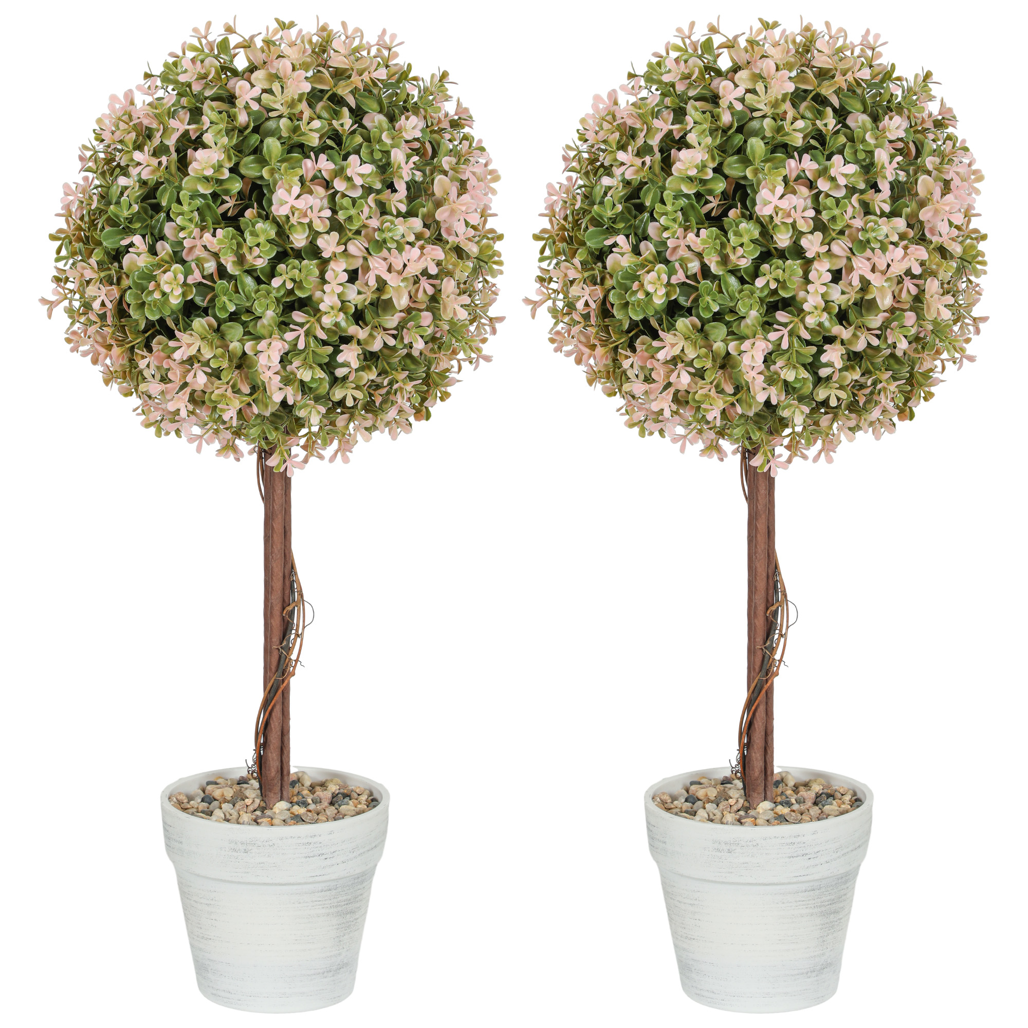 Two Pot Decorative Simulation Plant Set, Nine Lily Flower Potted Plants, Fake — image 4
