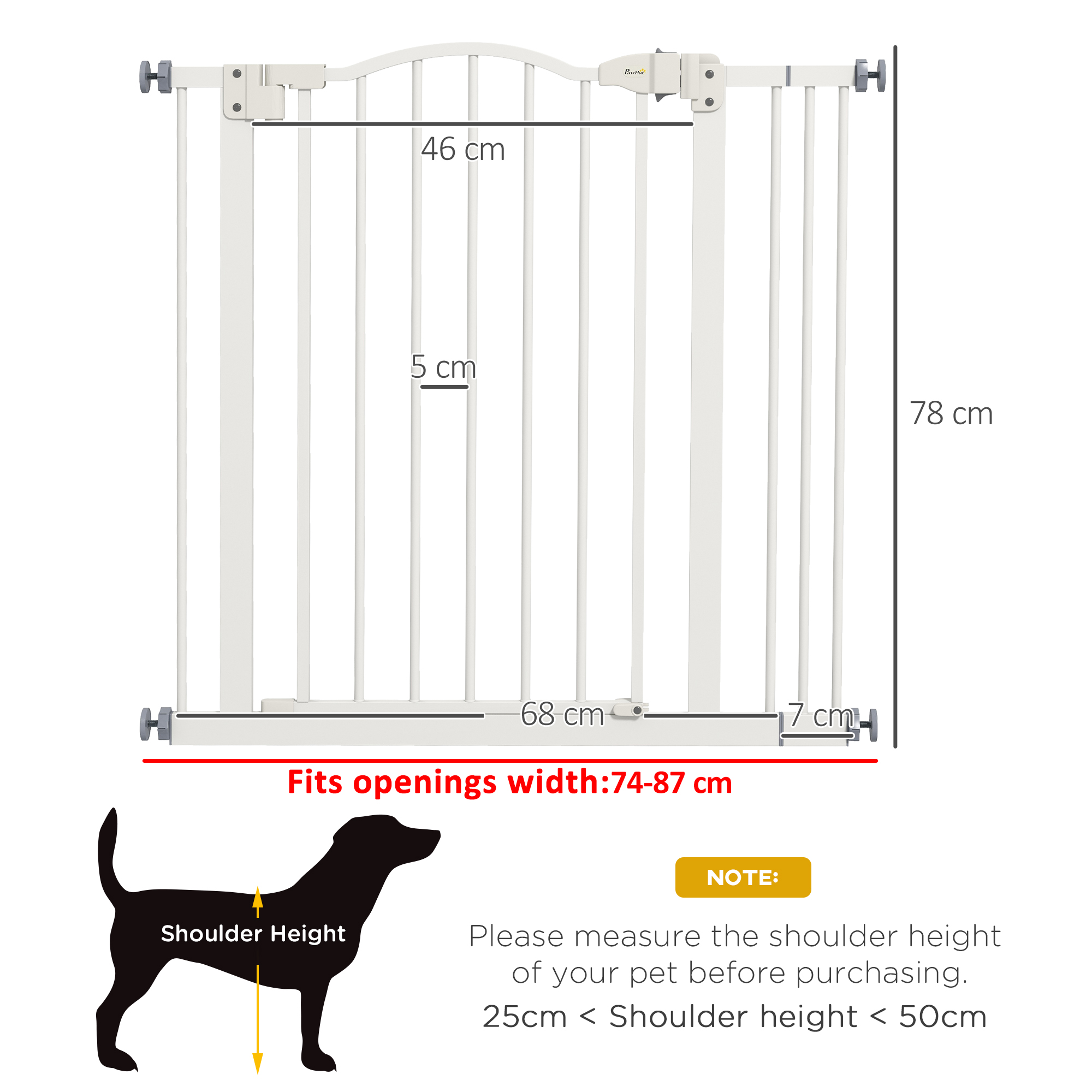 Metal Material, 74-87 Cm Adjustable Pet Safety Door With Automatic Closing — image 5