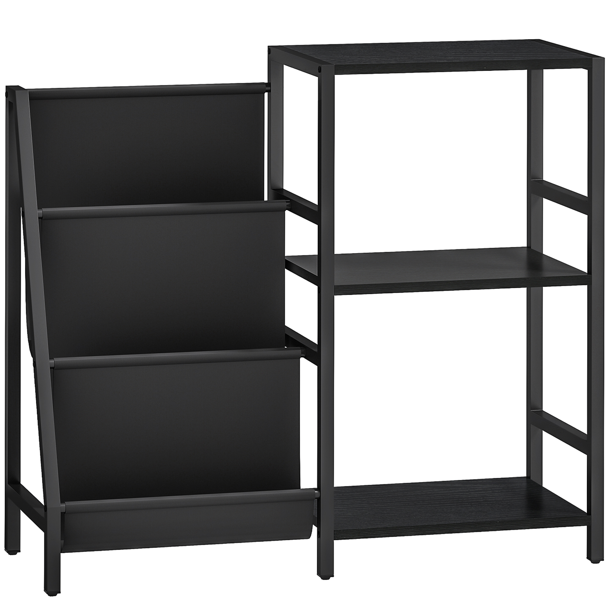 Three Layer Record Rack. The Table Next To Living Room. Bedroom - Black Wood