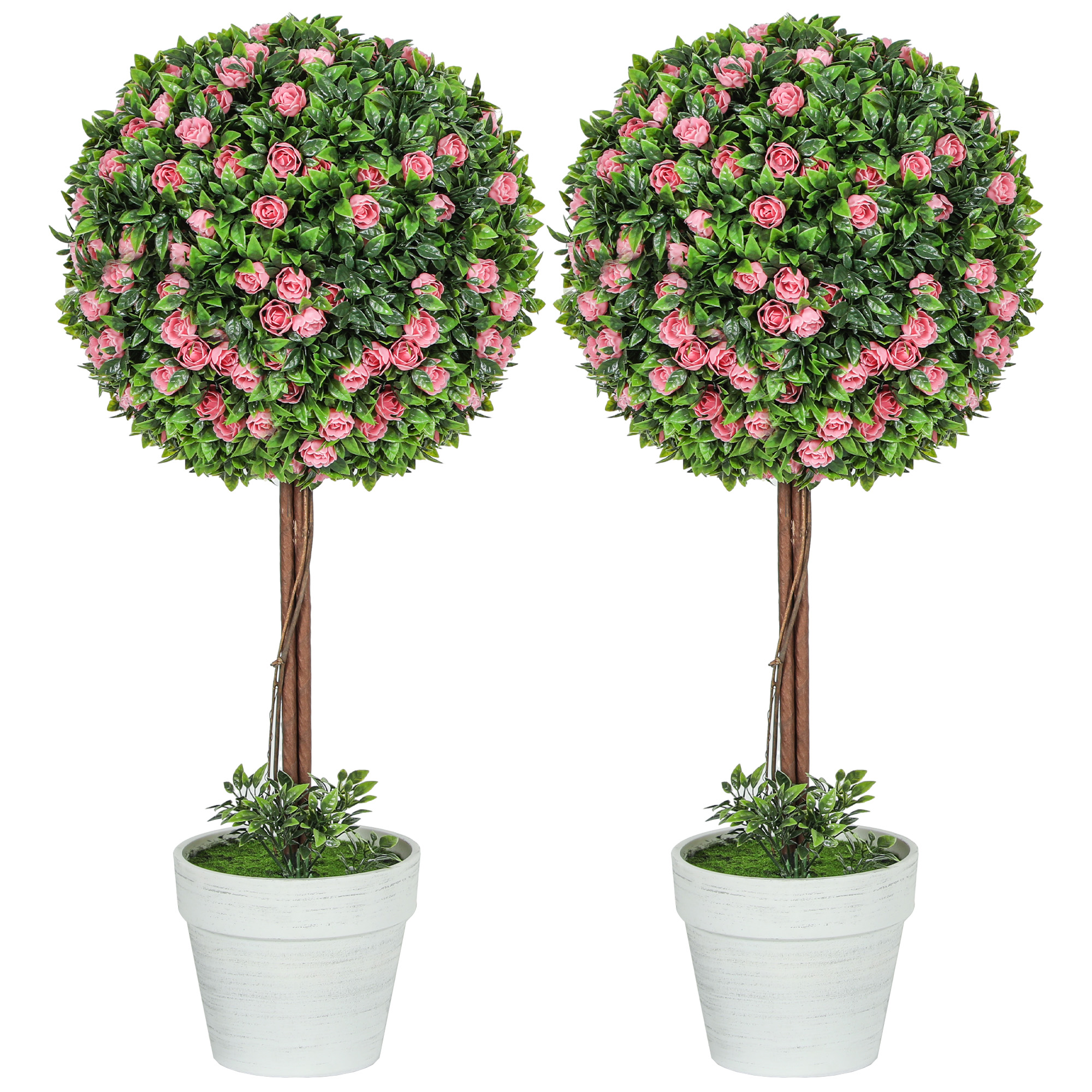 Two Pot Decorative Simulation Plant Set, Nine Lily Flower Potted Plants, Fake — image 3