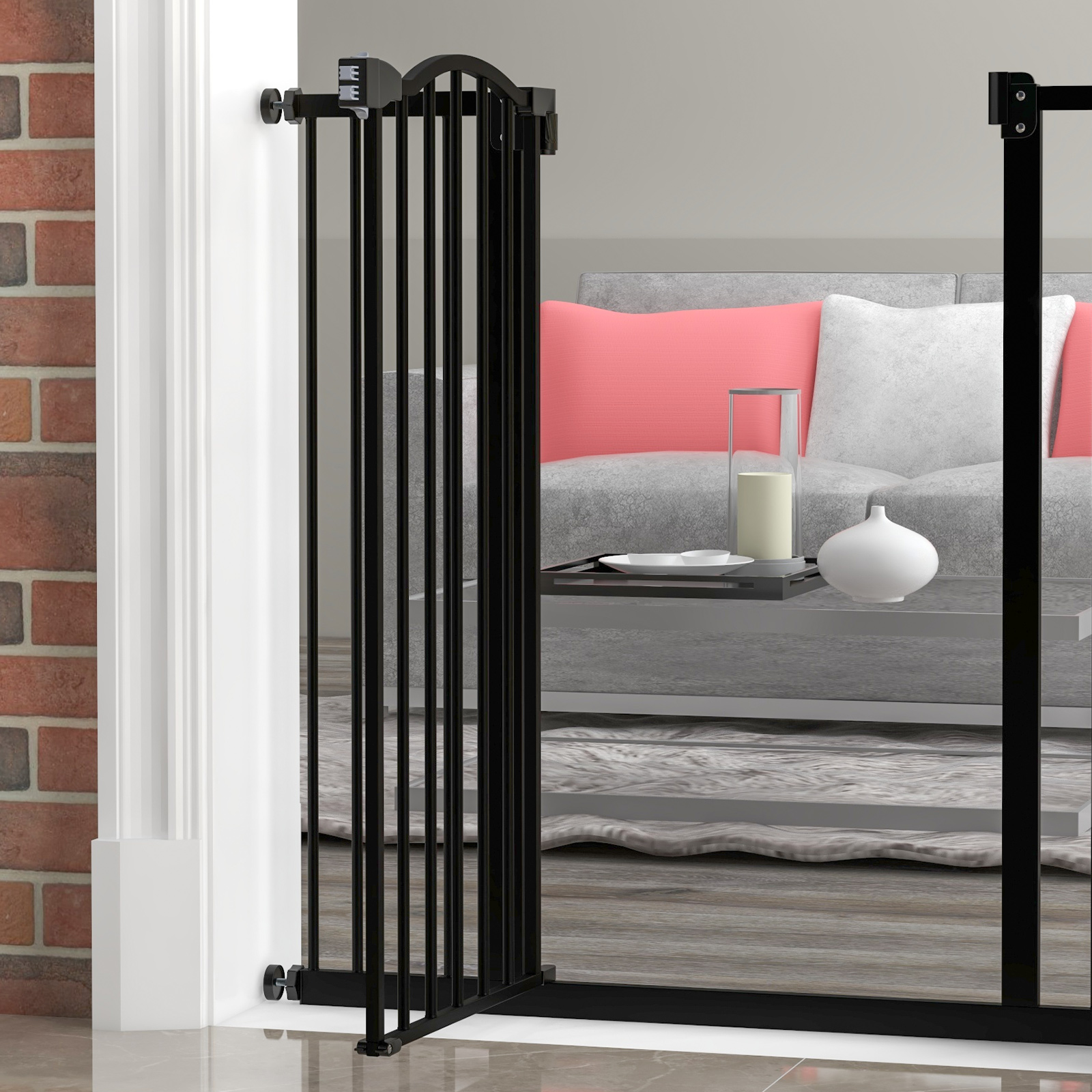 Non Drilling Pressure Dog Stair Safety Door, Automatic Closing, Suitable For Doors And Corridors, Adjustable 74-94 Cm, Height 94 Cm detail photo 5