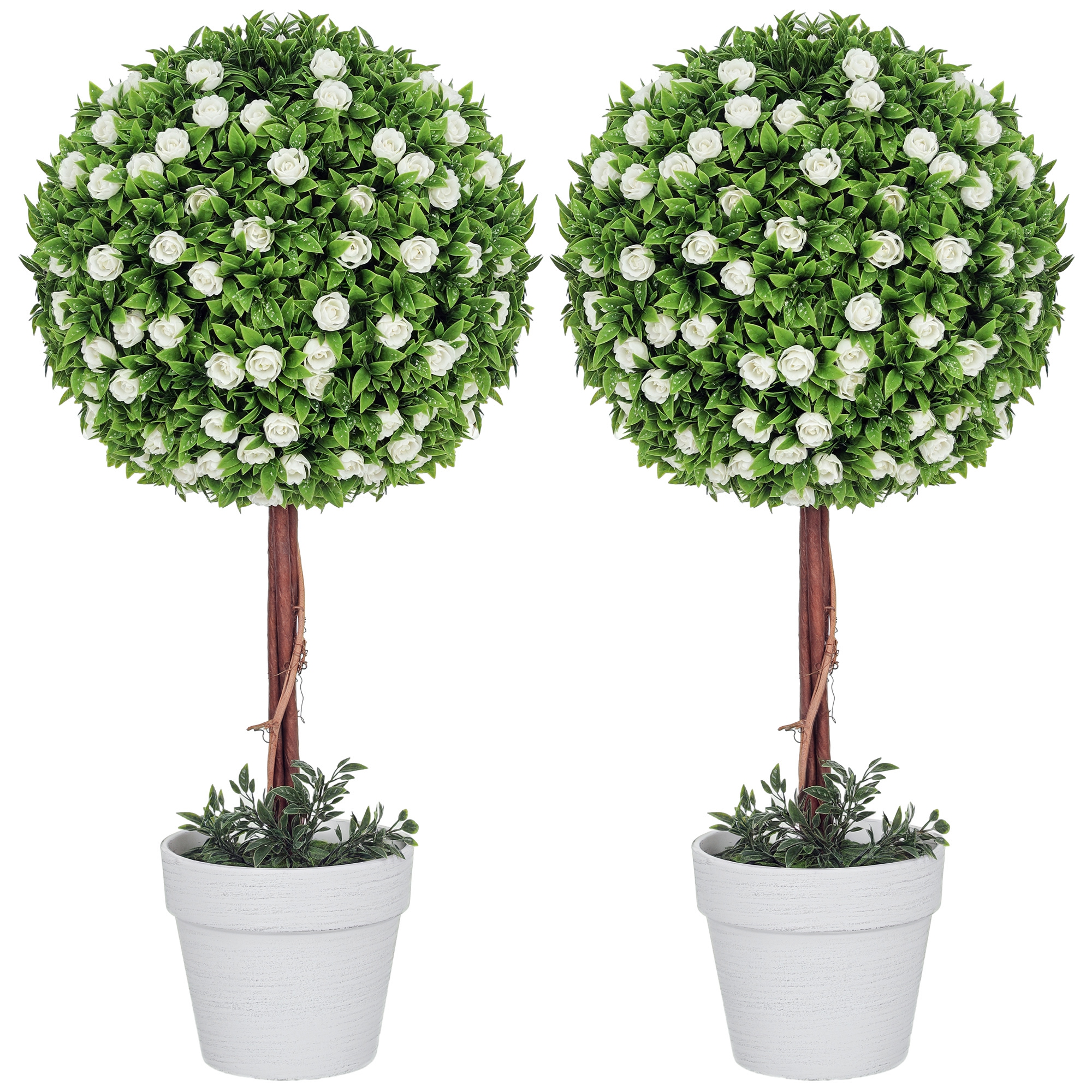Two Pot Decorative Simulation Plant Set, Nine Lily Flower Potted Plants, Fake — image 6