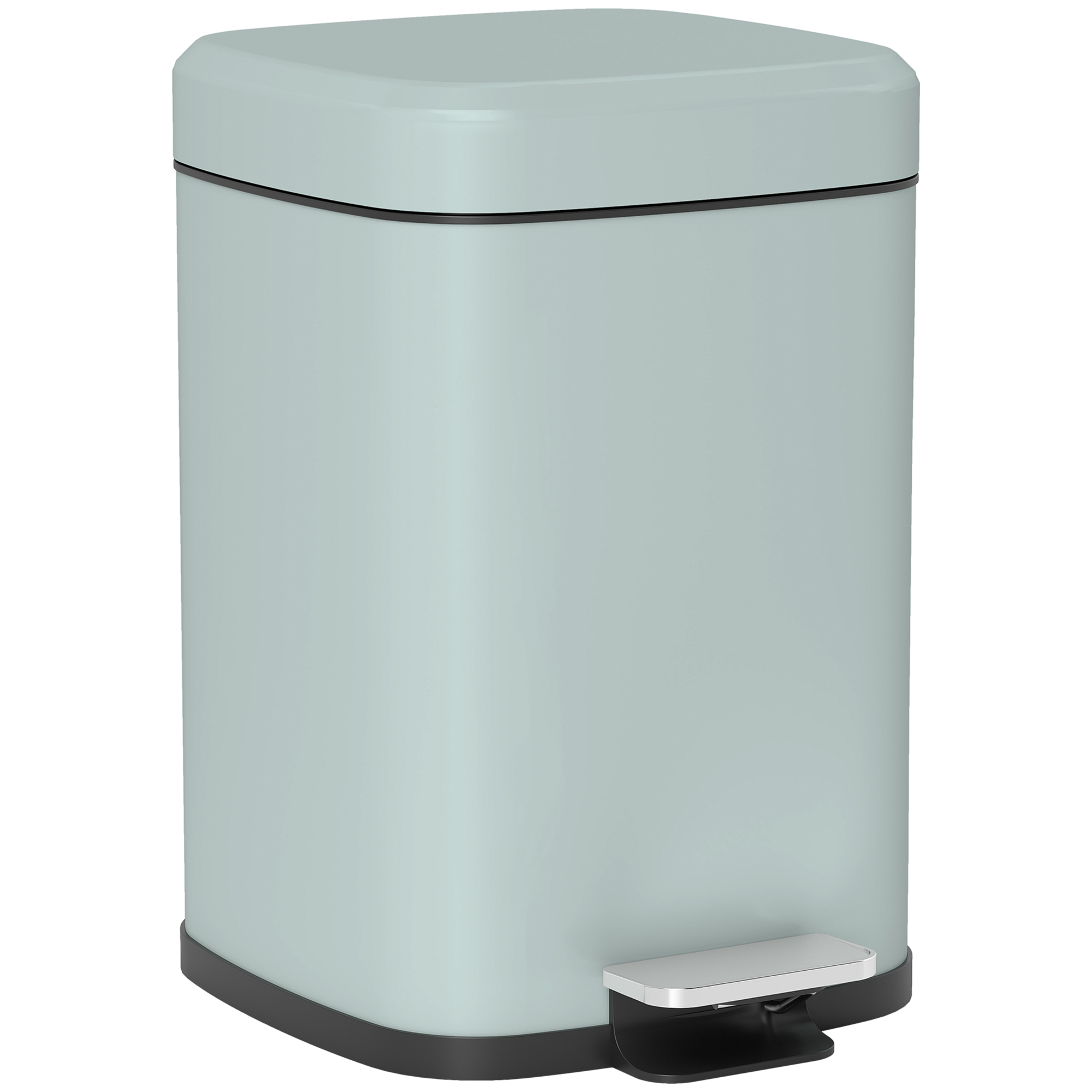 12 liter modern square metal kitchen trash can - light green