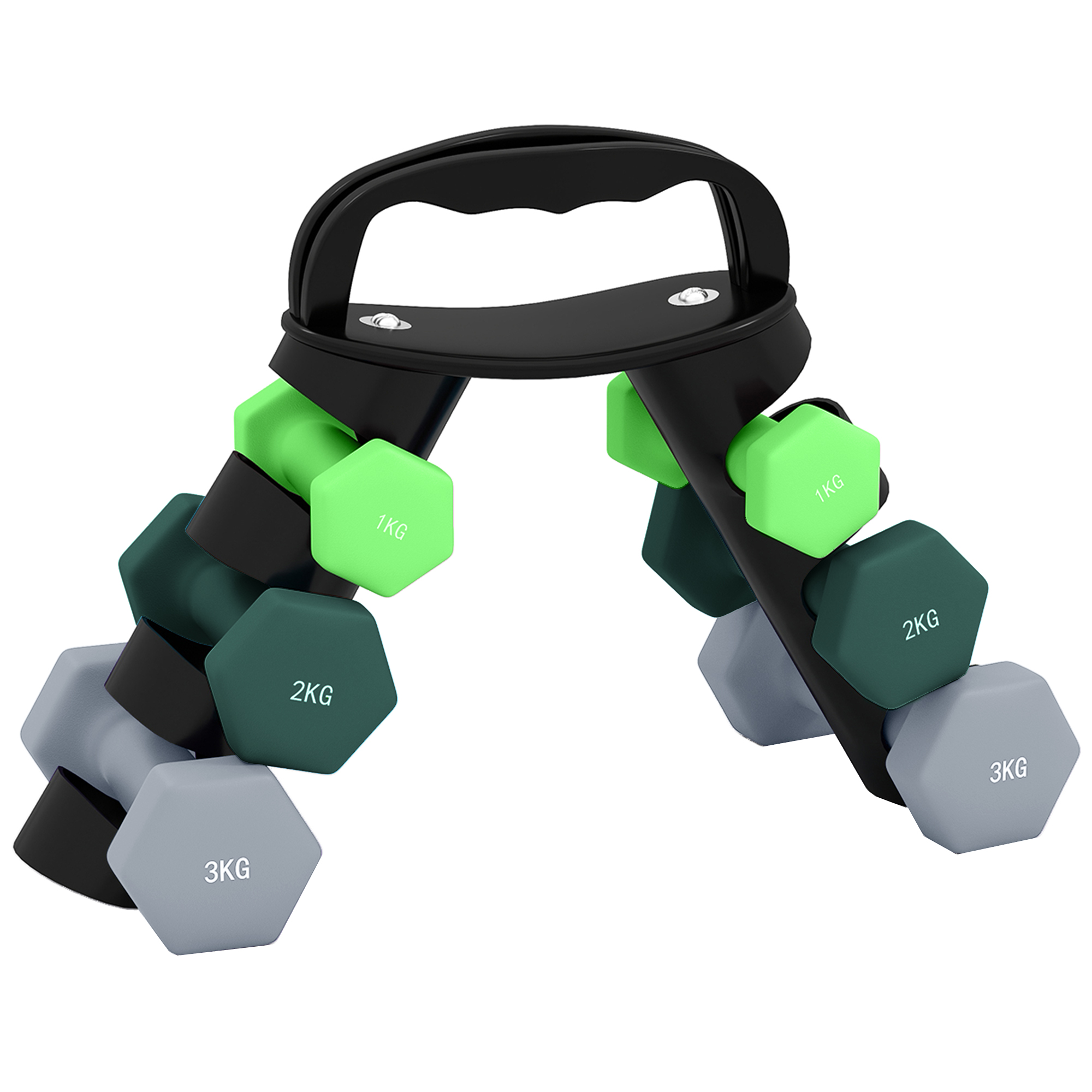 Dumbbell Set With Storage Rack 2 X 1kg, 2 X 2kg, 2 X 3kg — image 9
